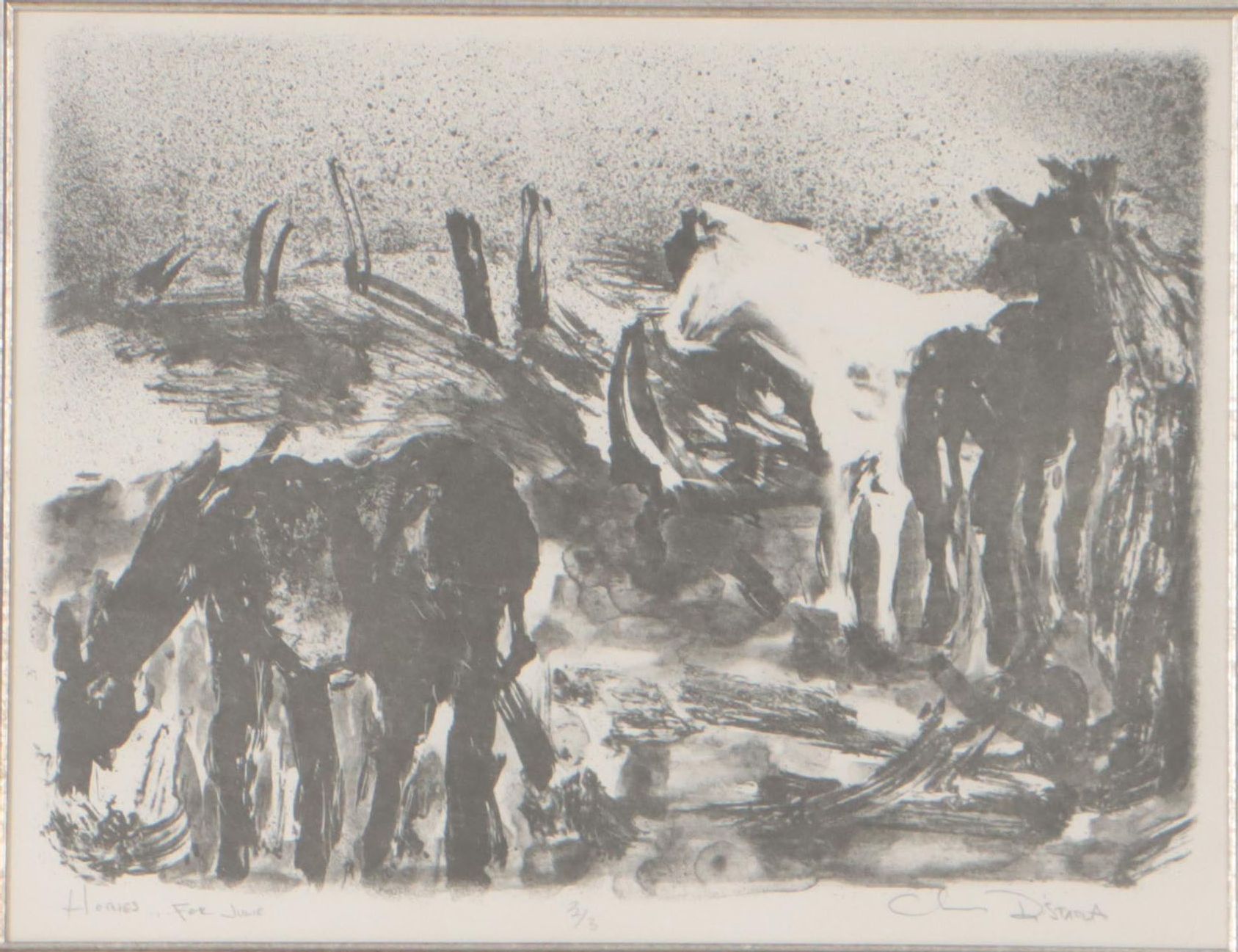 Christine Di Staola Lithograph "Horses... For Julie"