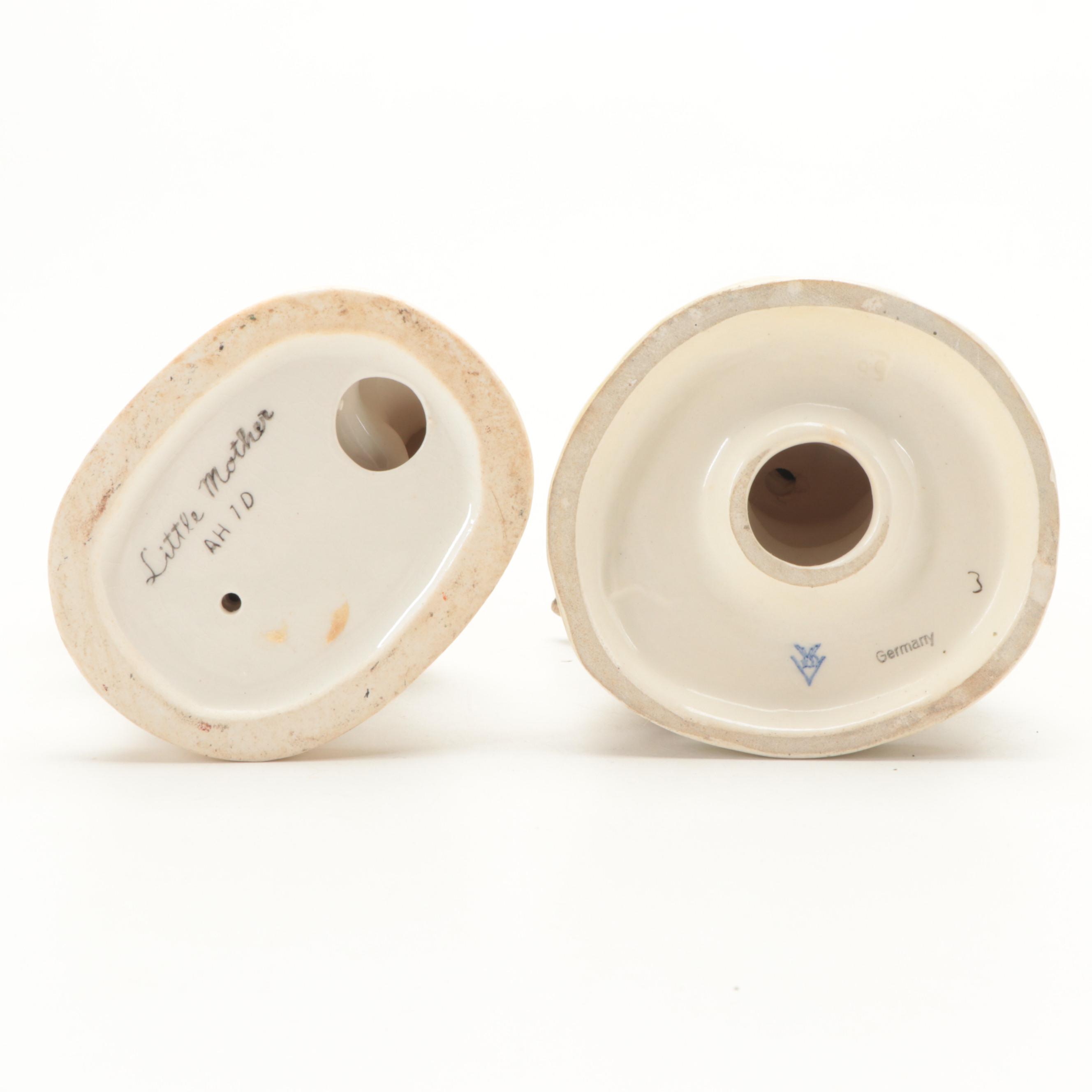 Goebel Hummel "Chick Girl" Porcelain Box and Other Hummel Figurines