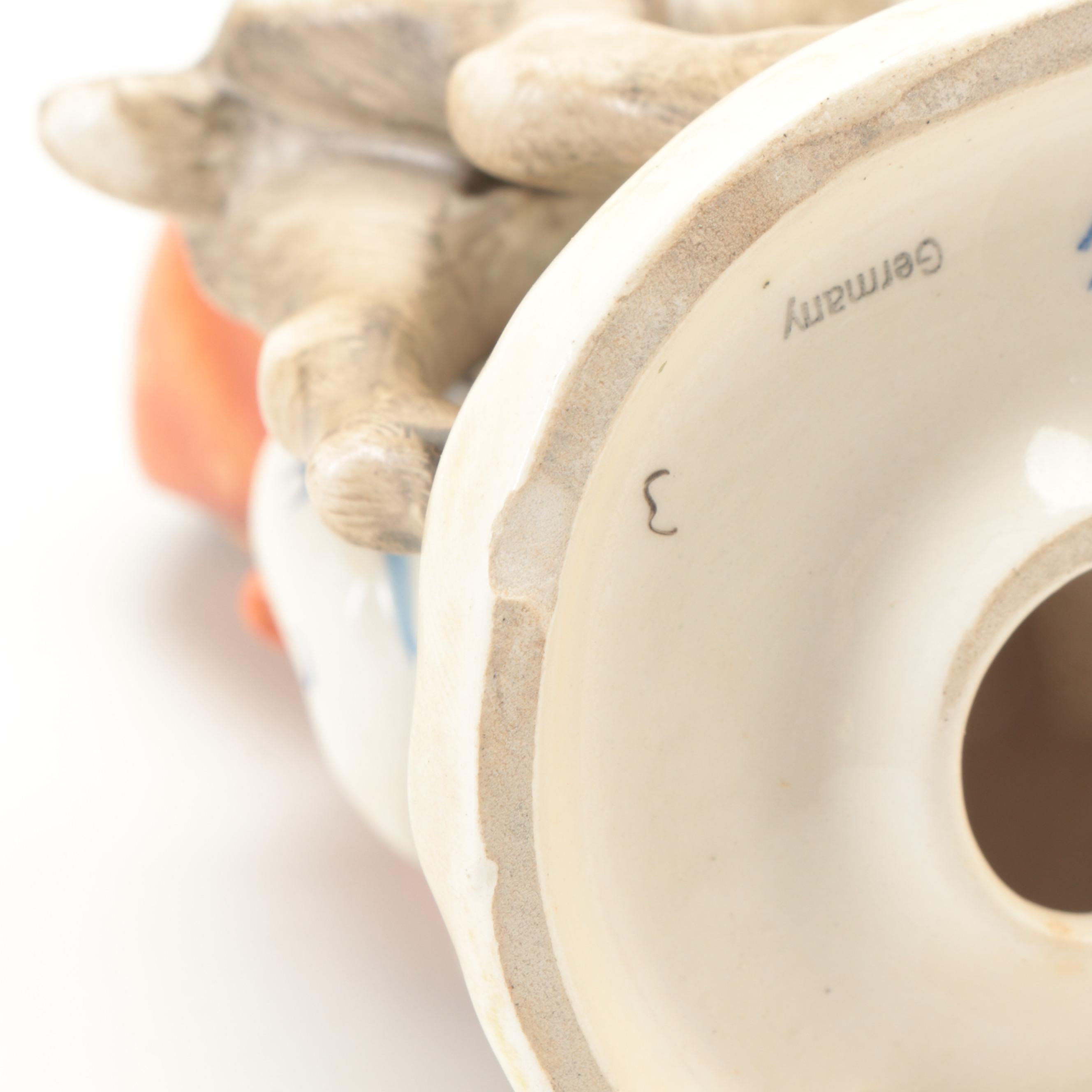 Goebel Hummel "Chick Girl" Porcelain Box and Other Hummel Figurines