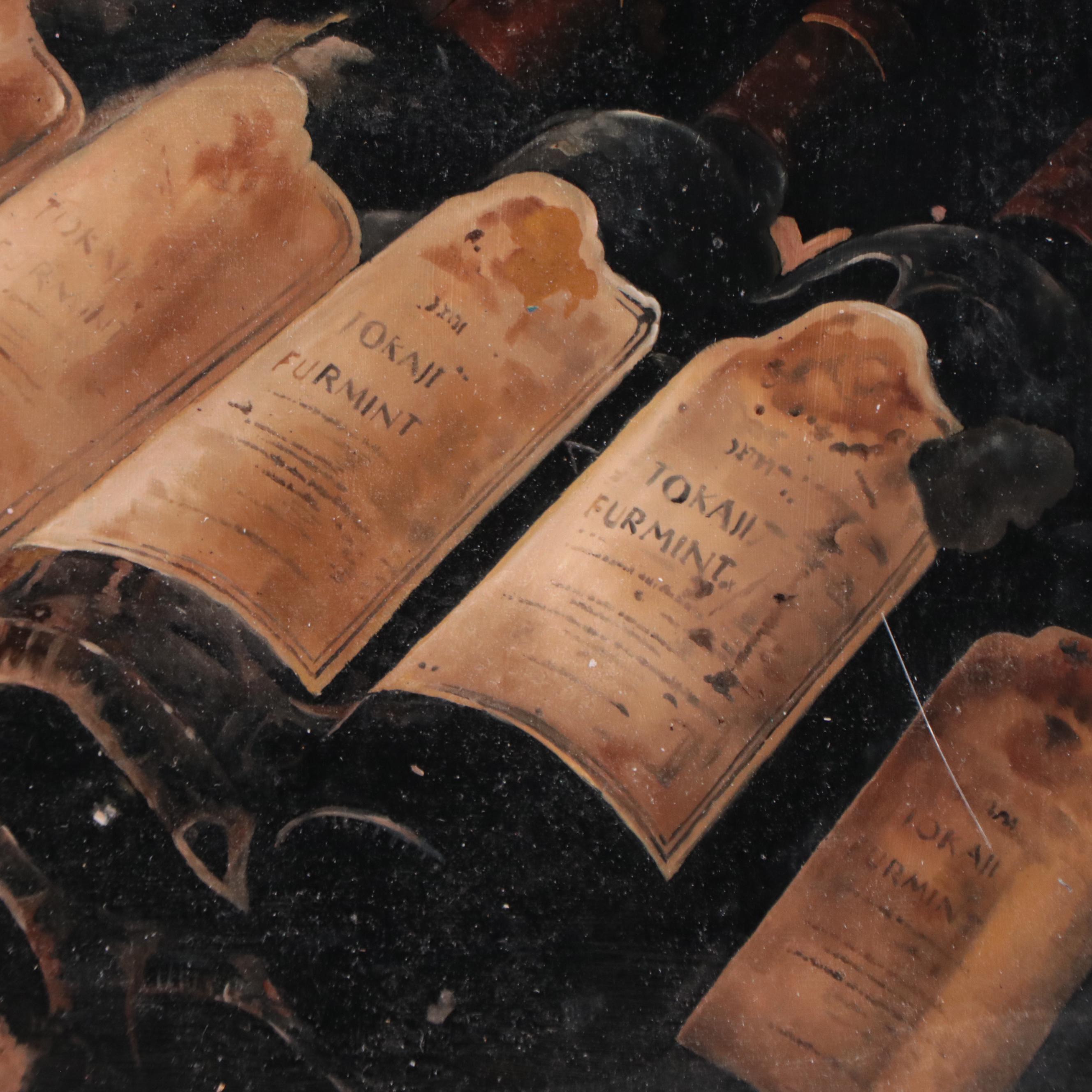 Ferenc Tulok Oil Painting of Tokaji Furmint Bottles