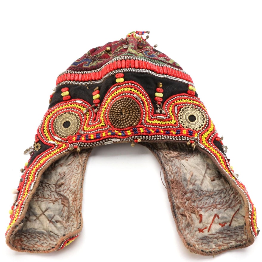 Children's Central Asian Beaded Turkmen/Kohistani Style Hat