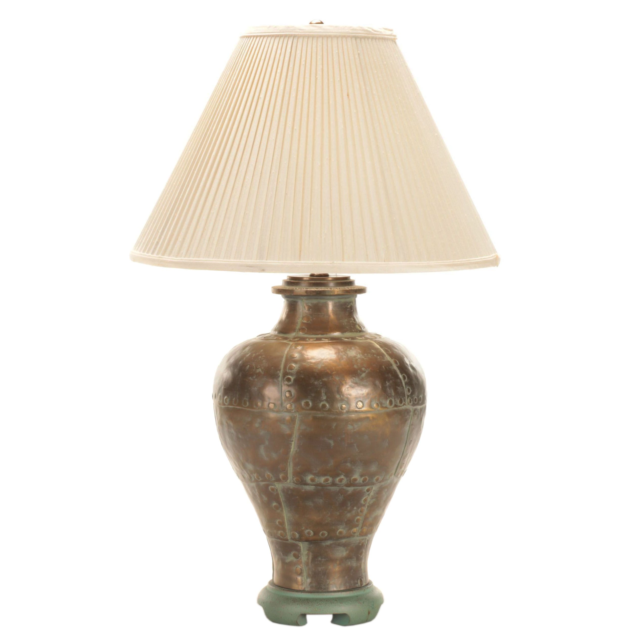 Ethan Allen Table Lamp in Metallic Rivet Finish