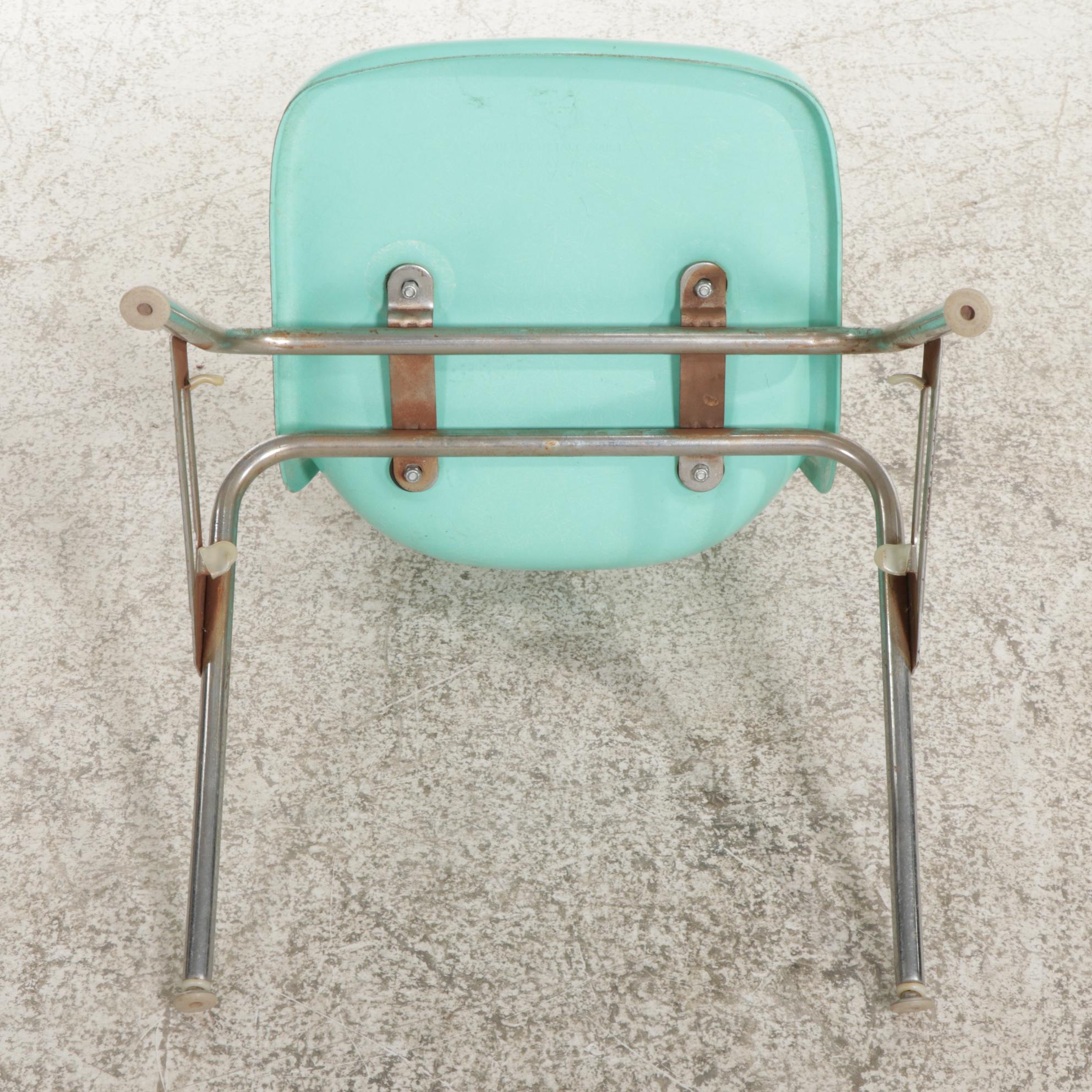 Four Krueger Metal Products Stackable Molded Fiberglass Shell Chairs