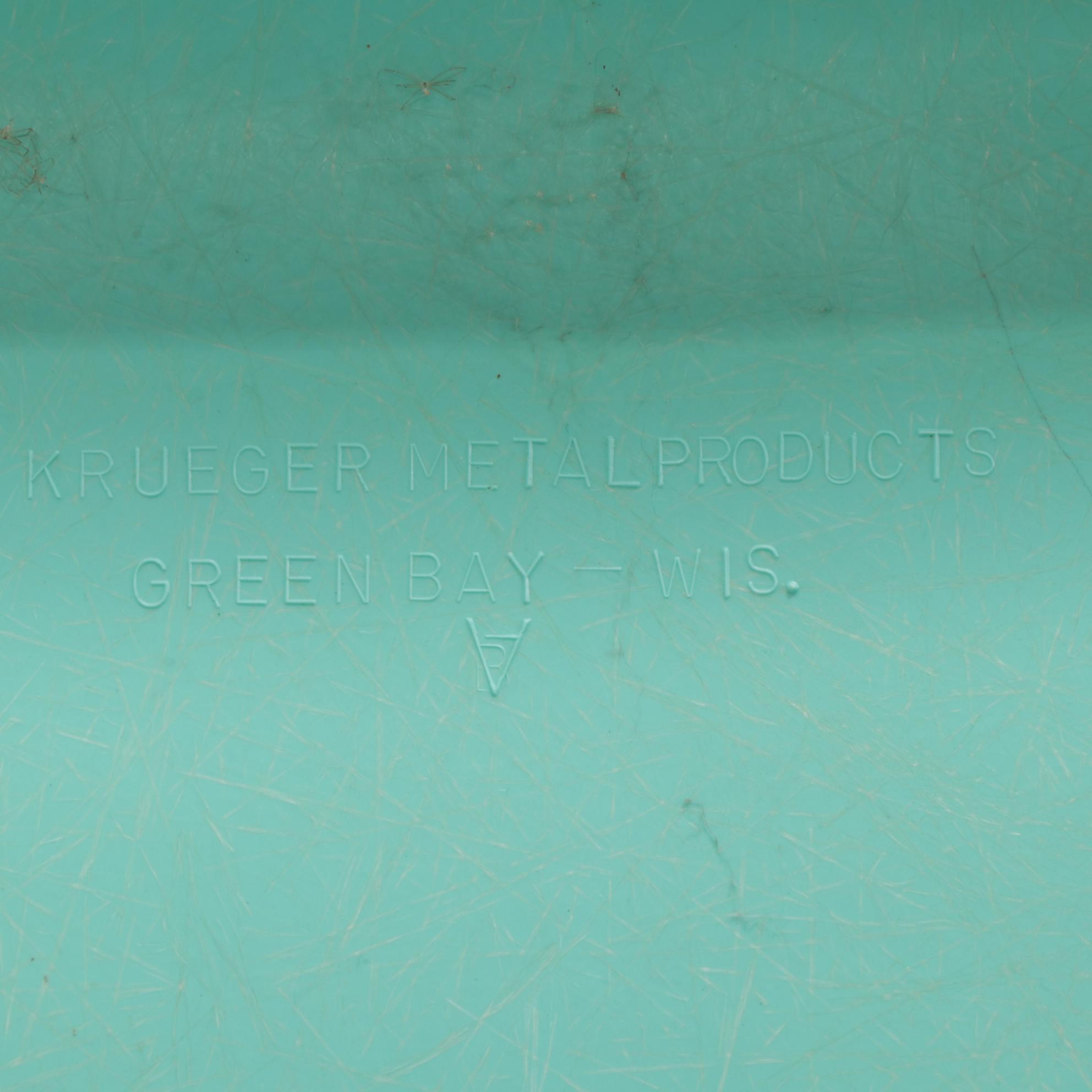 Four Krueger Metal Products Stackable Molded Fiberglass Shell Chairs