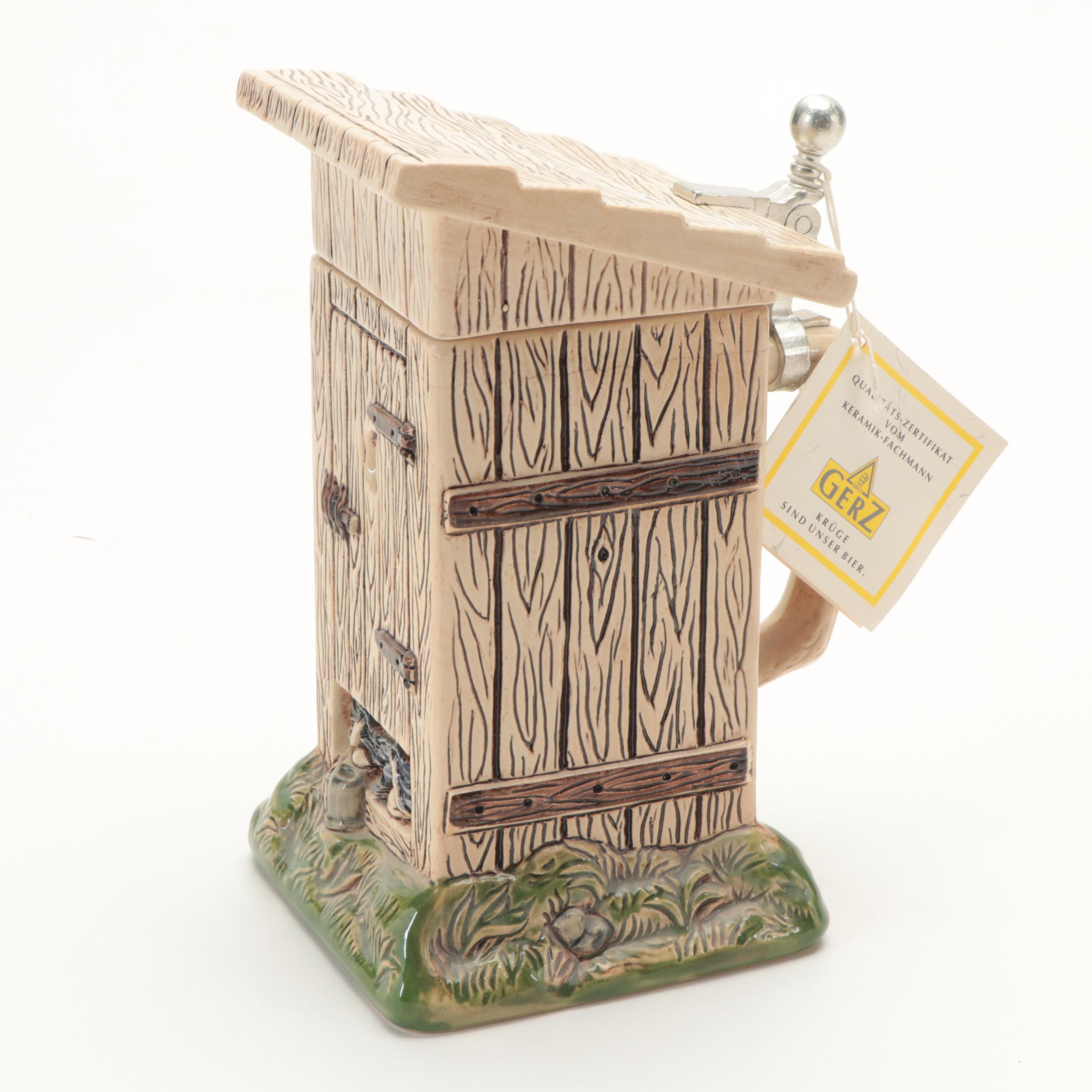 S.P. Gerz “Card Playing Peasants” and Outhouse Beer Steins
