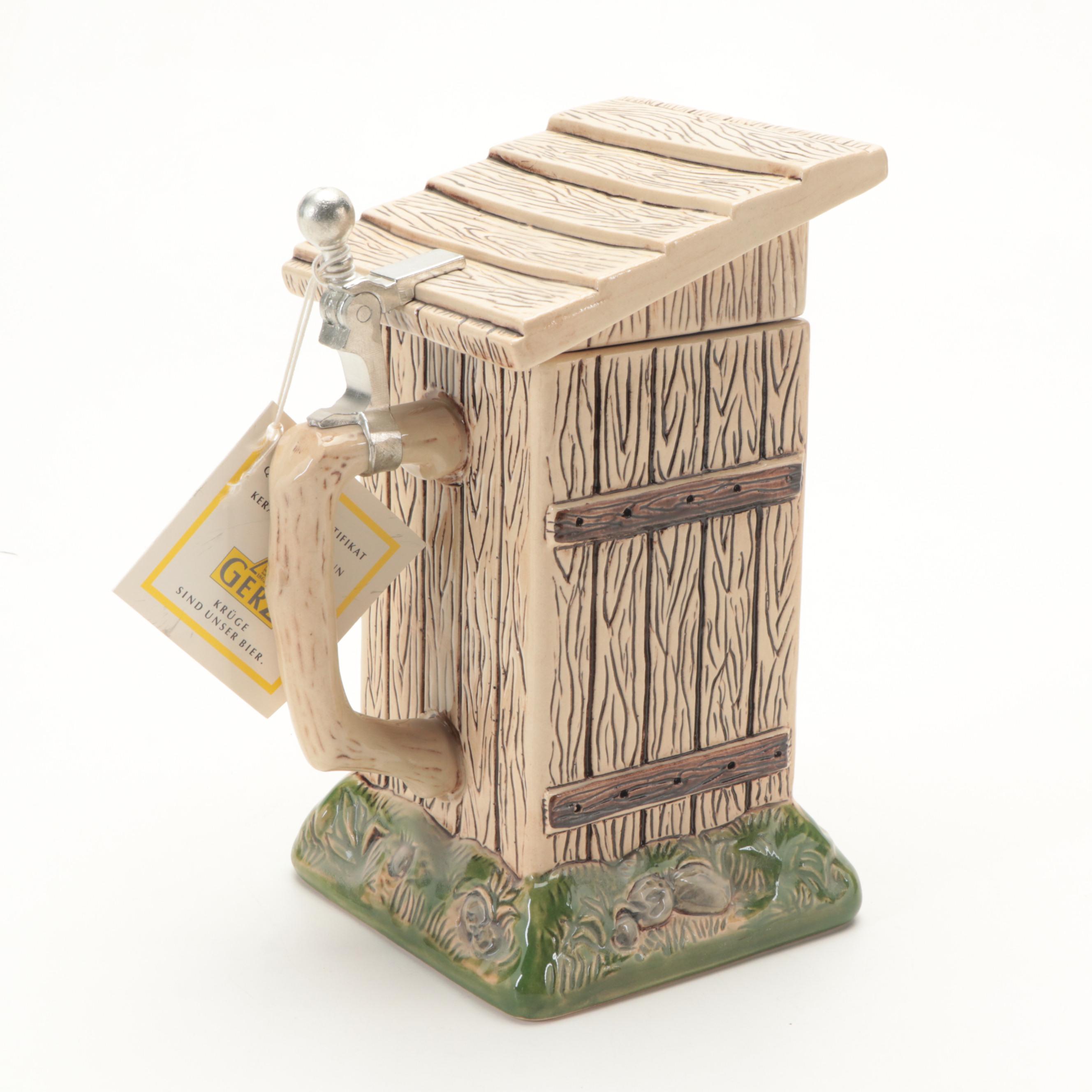 S.P. Gerz “Card Playing Peasants” and Outhouse Beer Steins