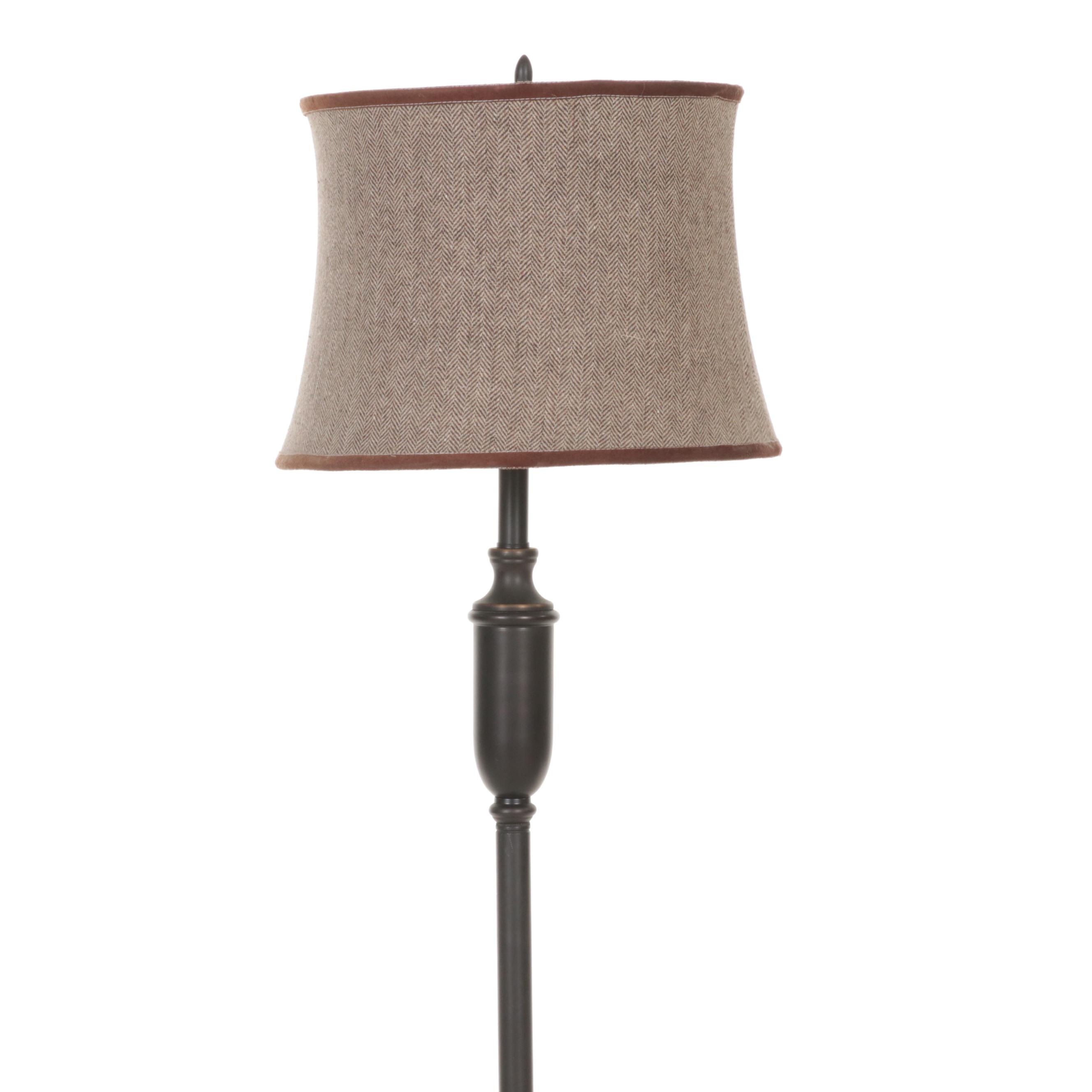 Coordinating Contemporary Floor and Table Lamps with Dark Bronze Finish