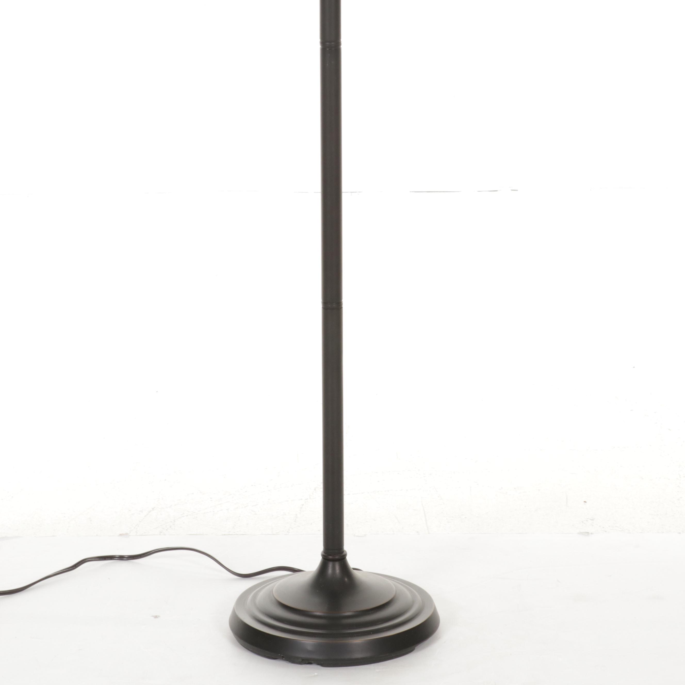 Coordinating Contemporary Floor and Table Lamps with Dark Bronze Finish