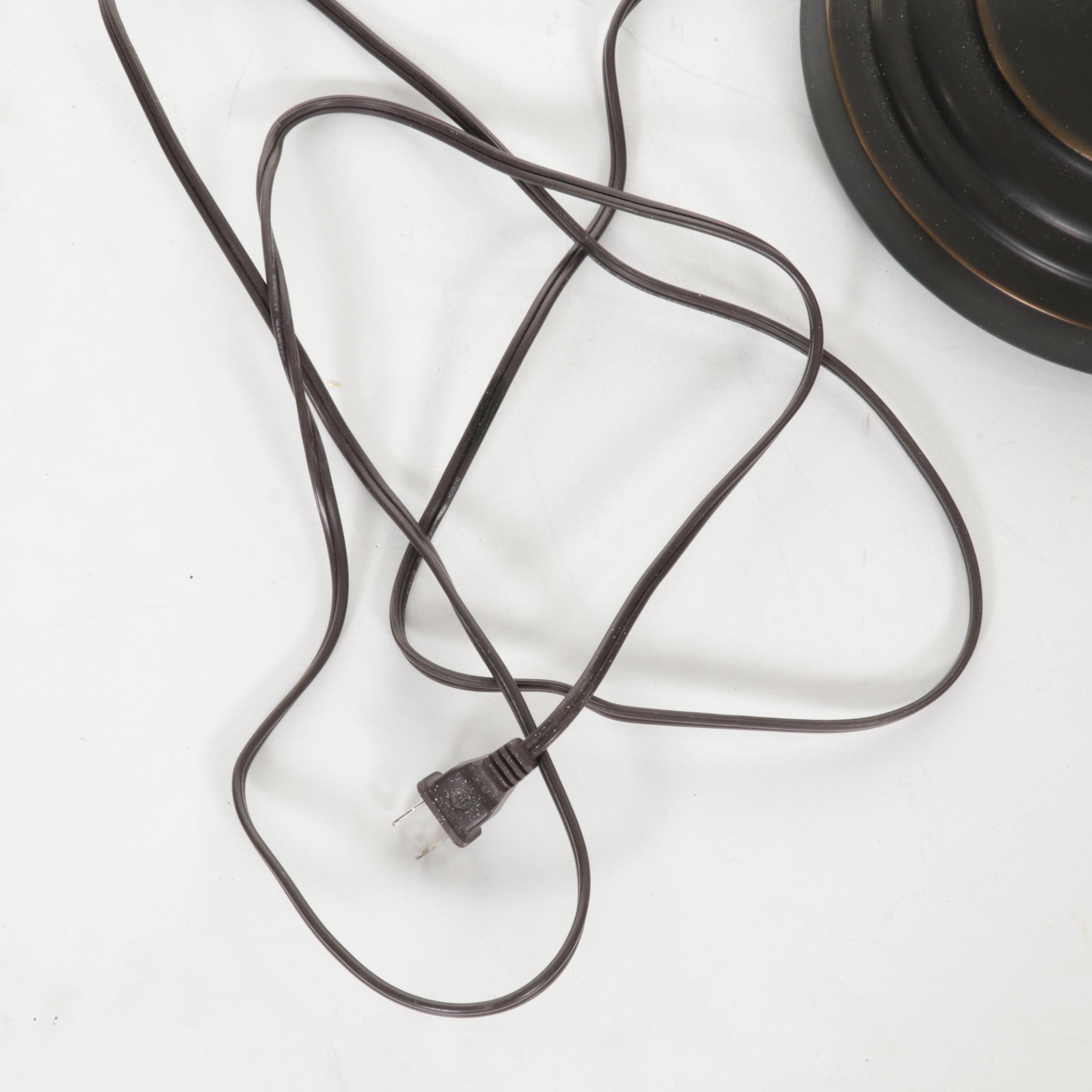 Coordinating Contemporary Floor and Table Lamps with Dark Bronze Finish