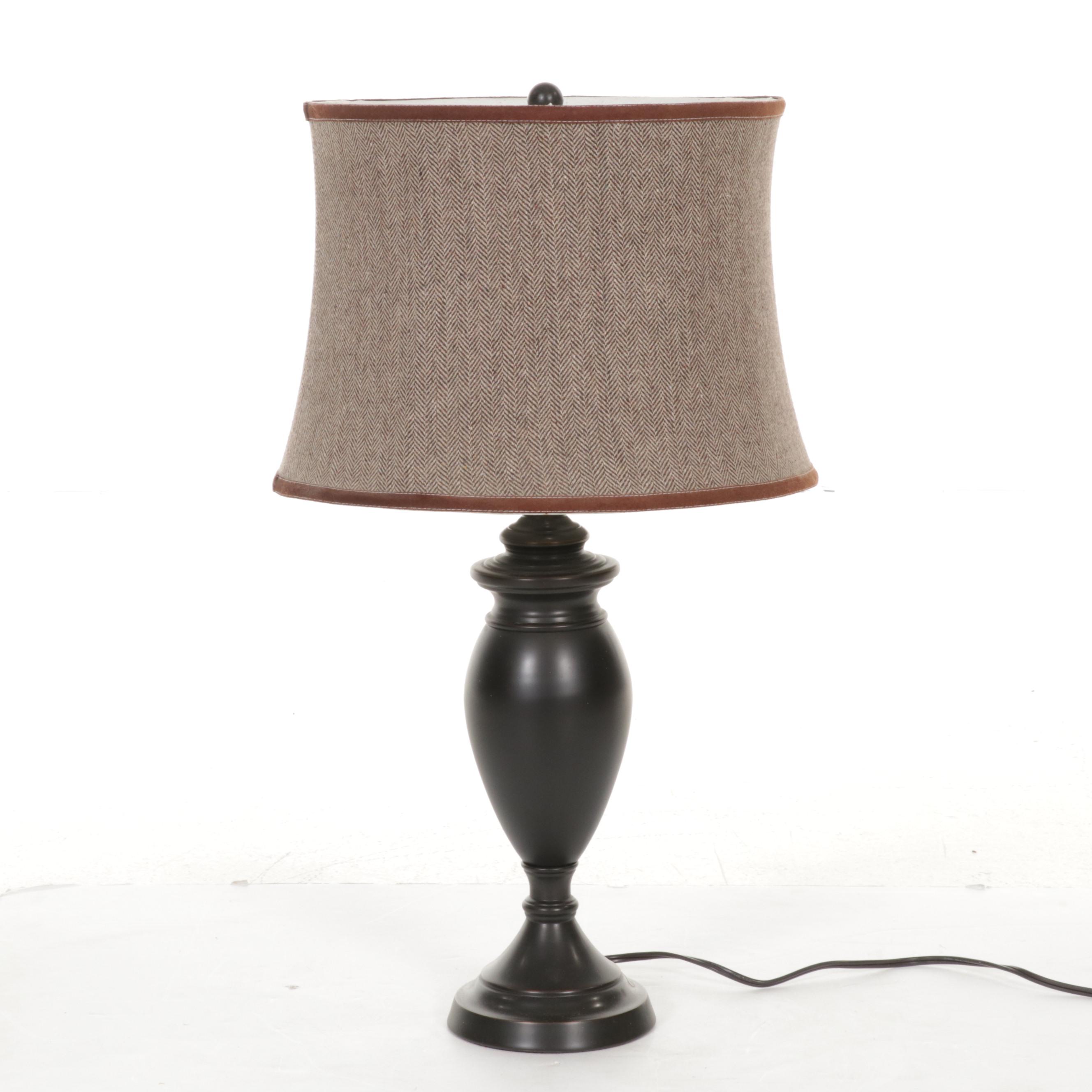 Coordinating Contemporary Floor and Table Lamps with Dark Bronze Finish