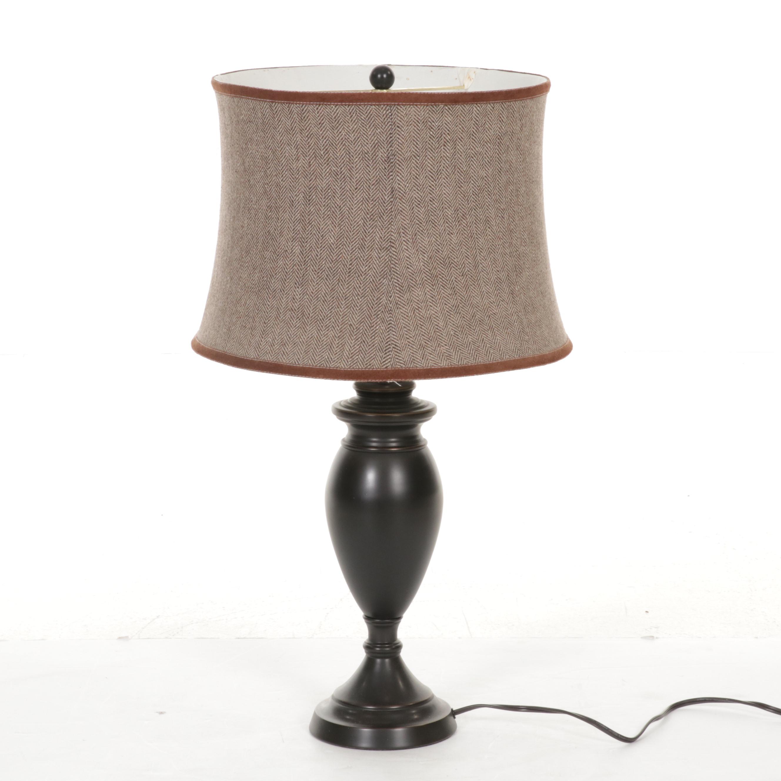 Coordinating Contemporary Floor and Table Lamps with Dark Bronze Finish
