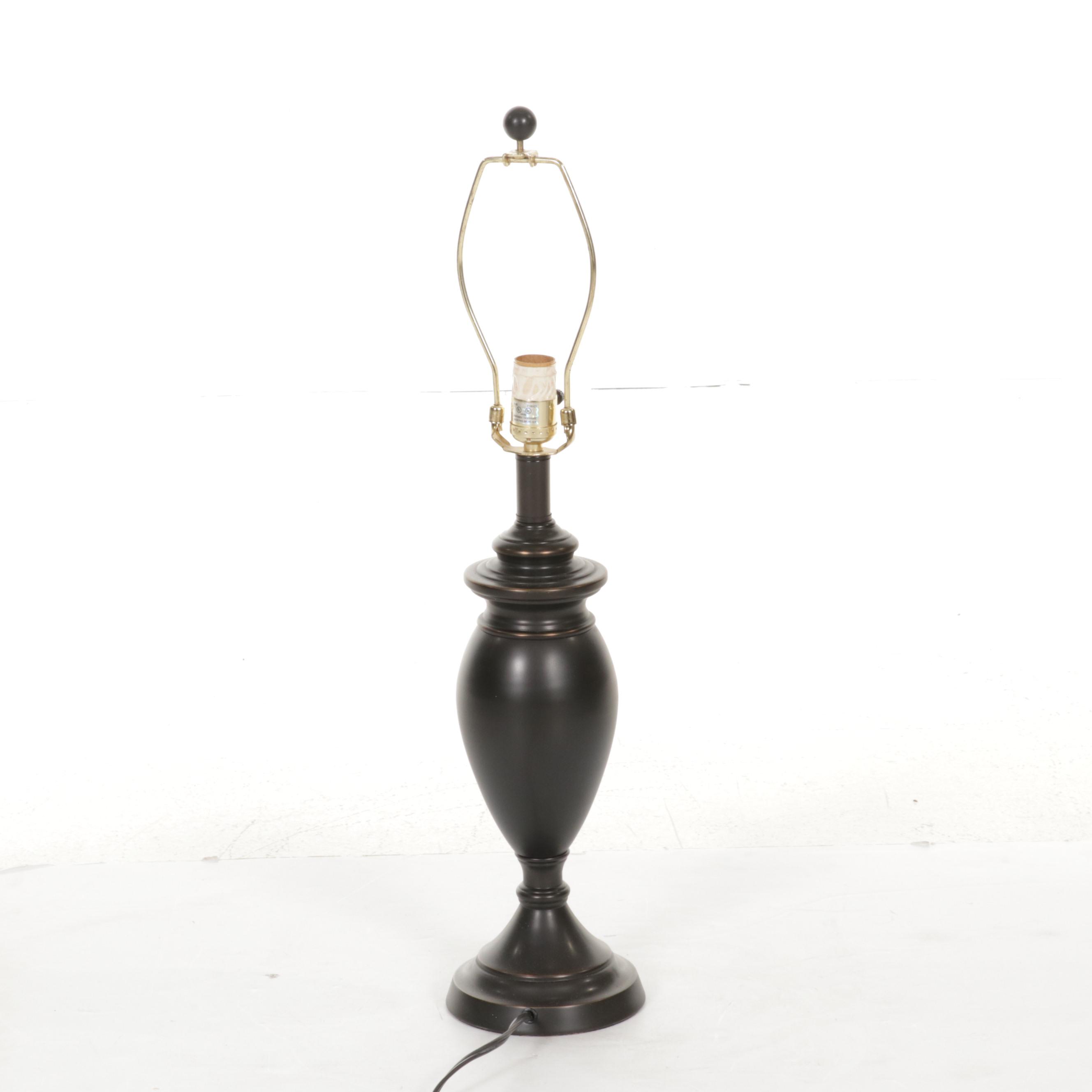 Coordinating Contemporary Floor and Table Lamps with Dark Bronze Finish