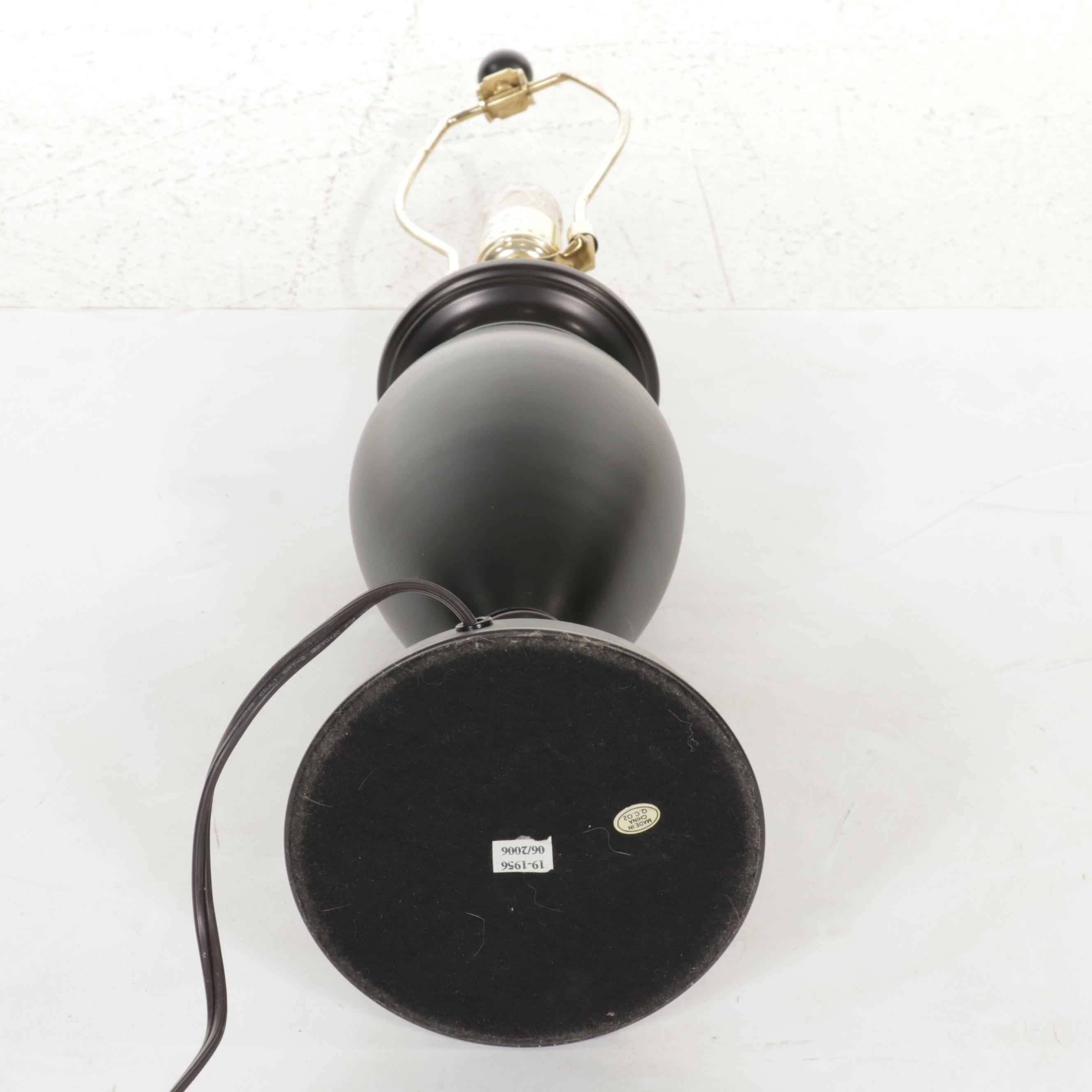 Coordinating Contemporary Floor and Table Lamps with Dark Bronze Finish