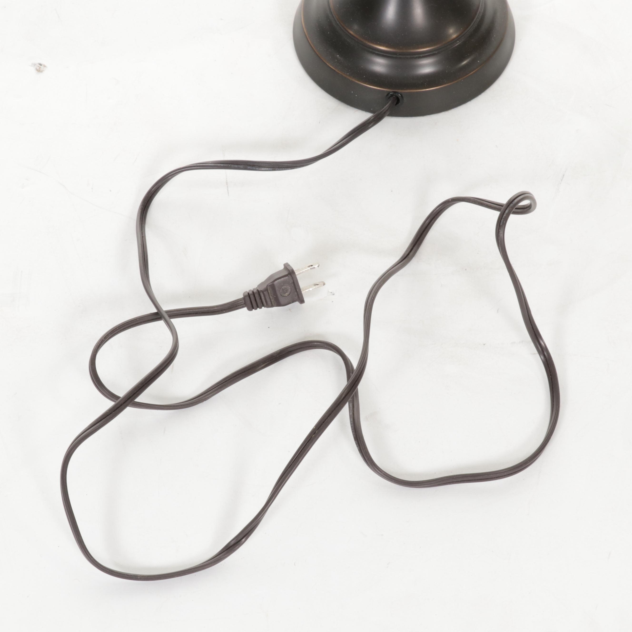 Coordinating Contemporary Floor and Table Lamps with Dark Bronze Finish