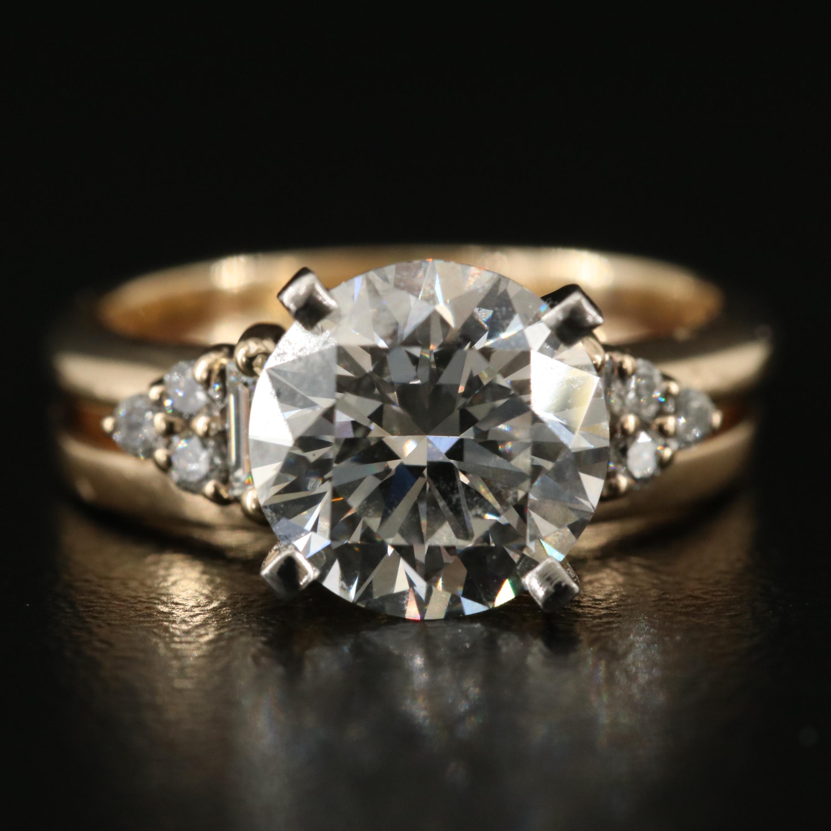 14K 2.38 CTW Lab Grown Diamond Ring with IGI Report and Platinum Head