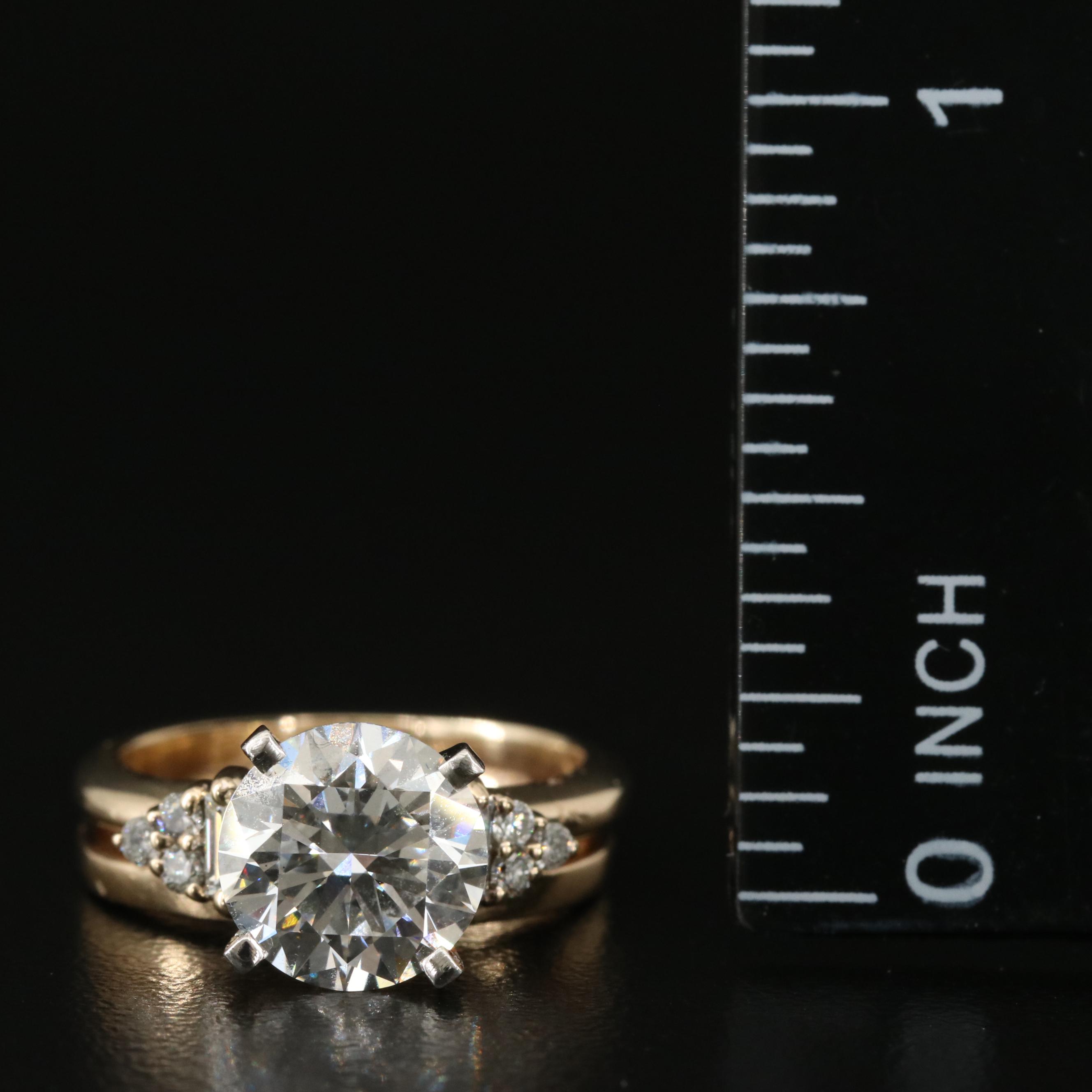 14K 2.38 CTW Lab Grown Diamond Ring with IGI Report and Platinum Head