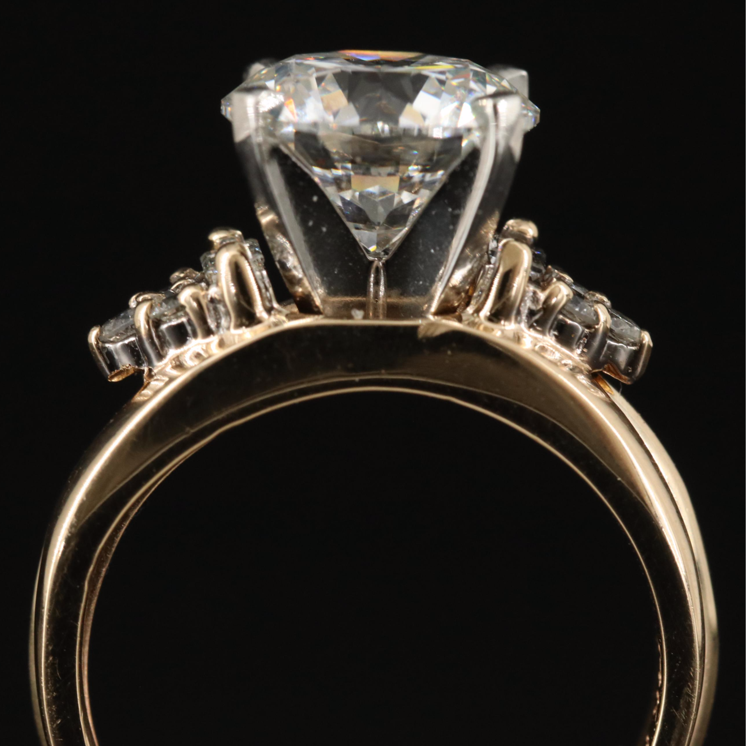 14K 2.38 CTW Lab Grown Diamond Ring with IGI Report and Platinum Head