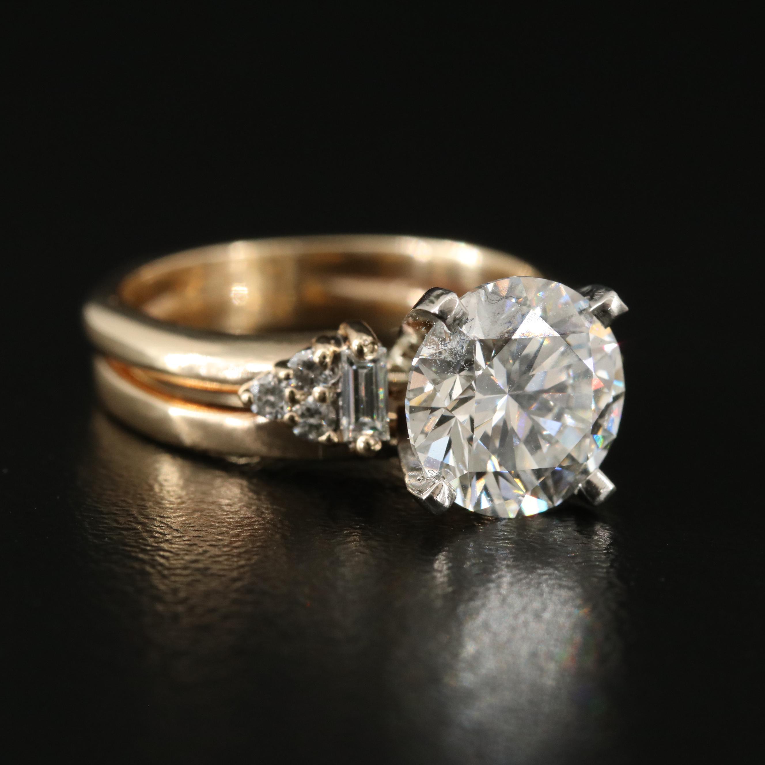 14K 2.38 CTW Lab Grown Diamond Ring with IGI Report and Platinum Head