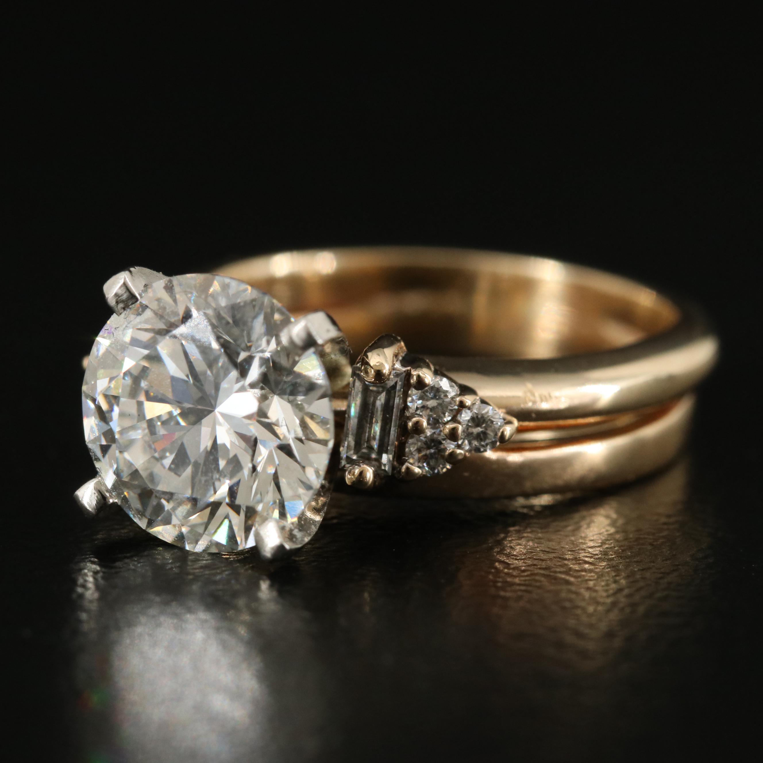 14K 2.38 CTW Lab Grown Diamond Ring with IGI Report and Platinum Head