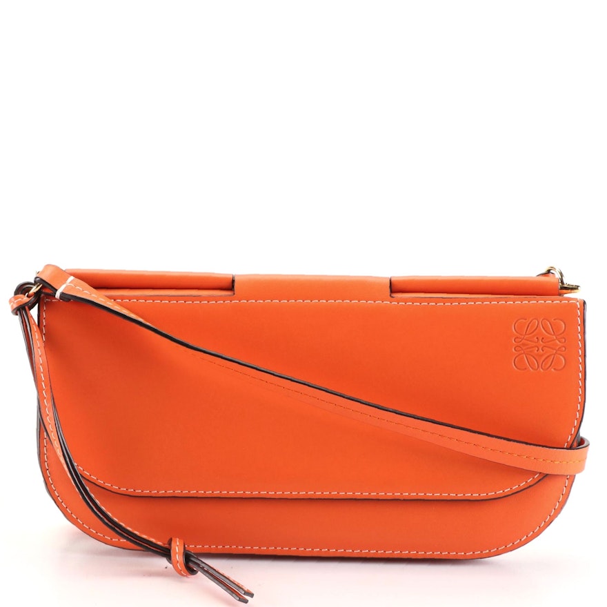 Loewe Gate Pochette Crossbody in Orange Leather