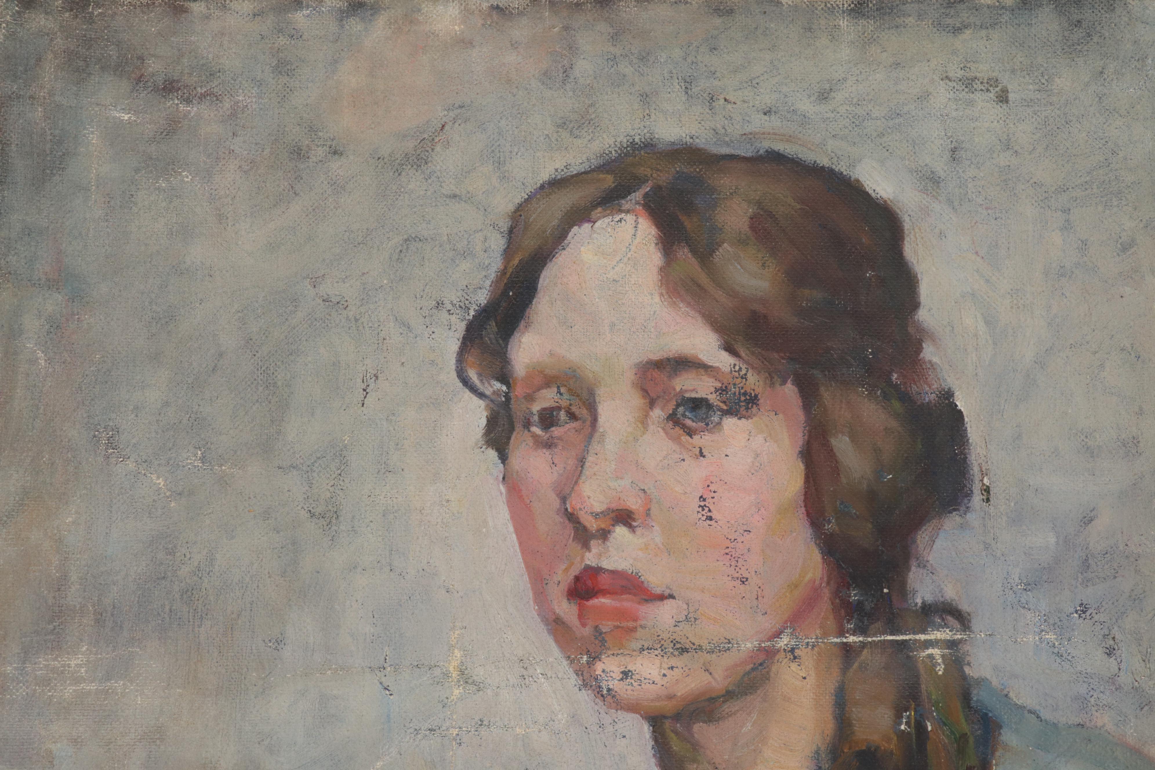 Female Portrait Oil Paintings, Early 20th Century