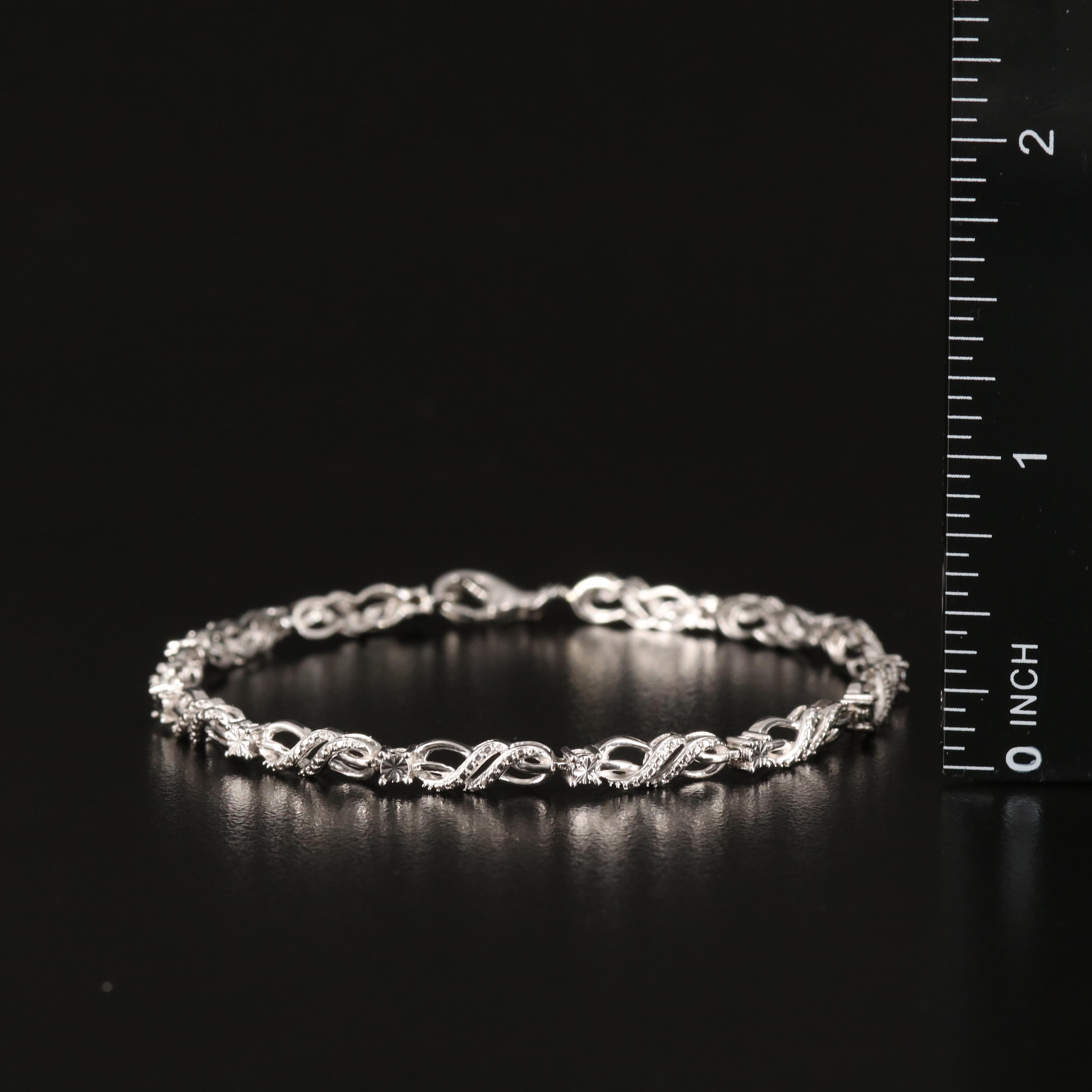 Diamond Line Bracelet in Sterling