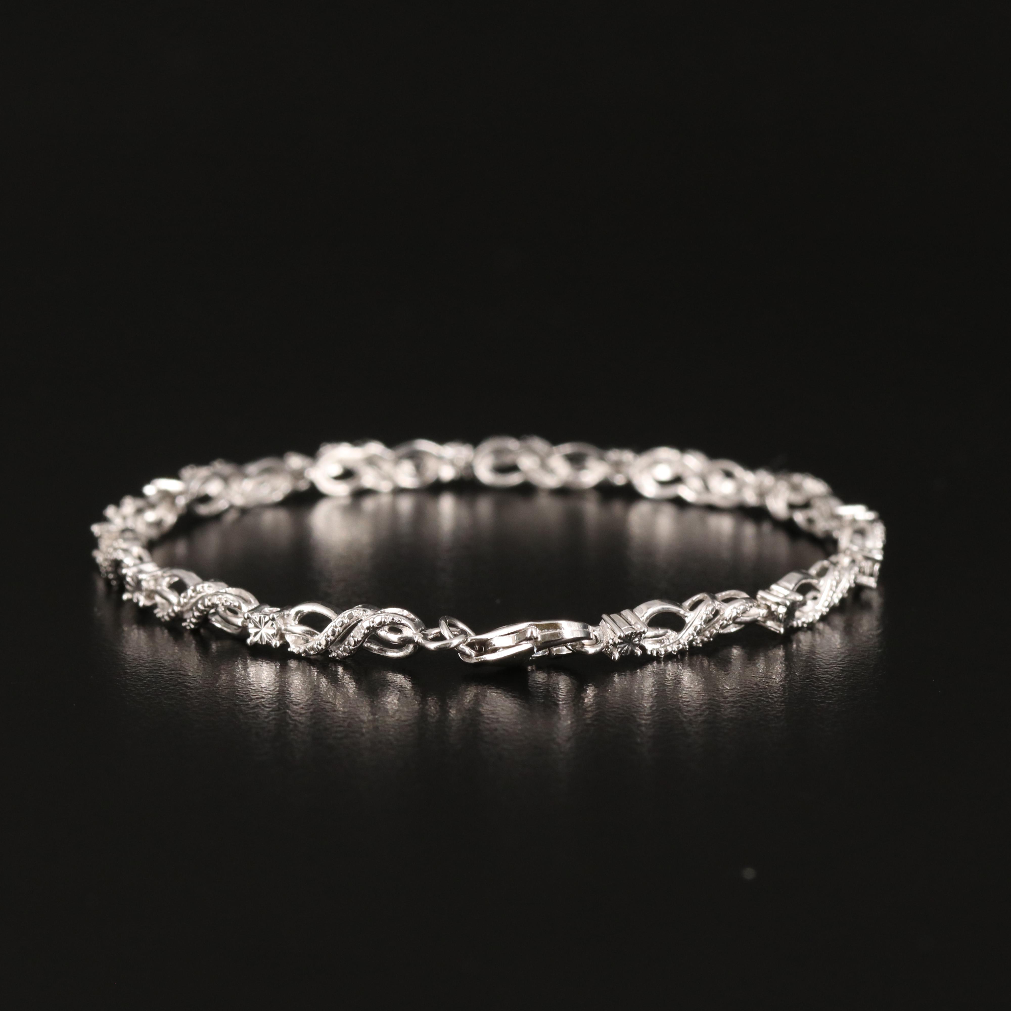 Diamond Line Bracelet in Sterling