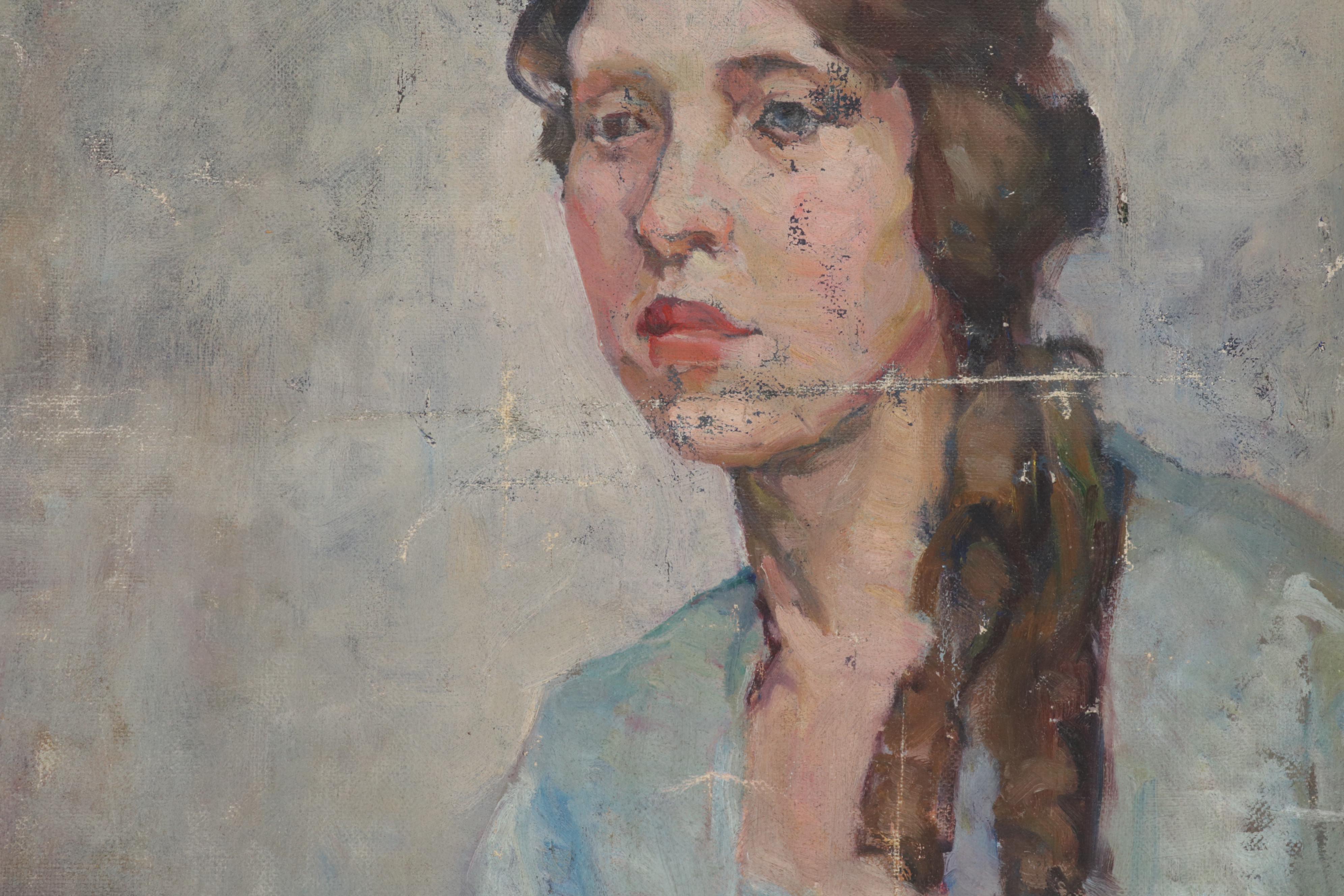 Female Portrait Oil Paintings, Early 20th Century