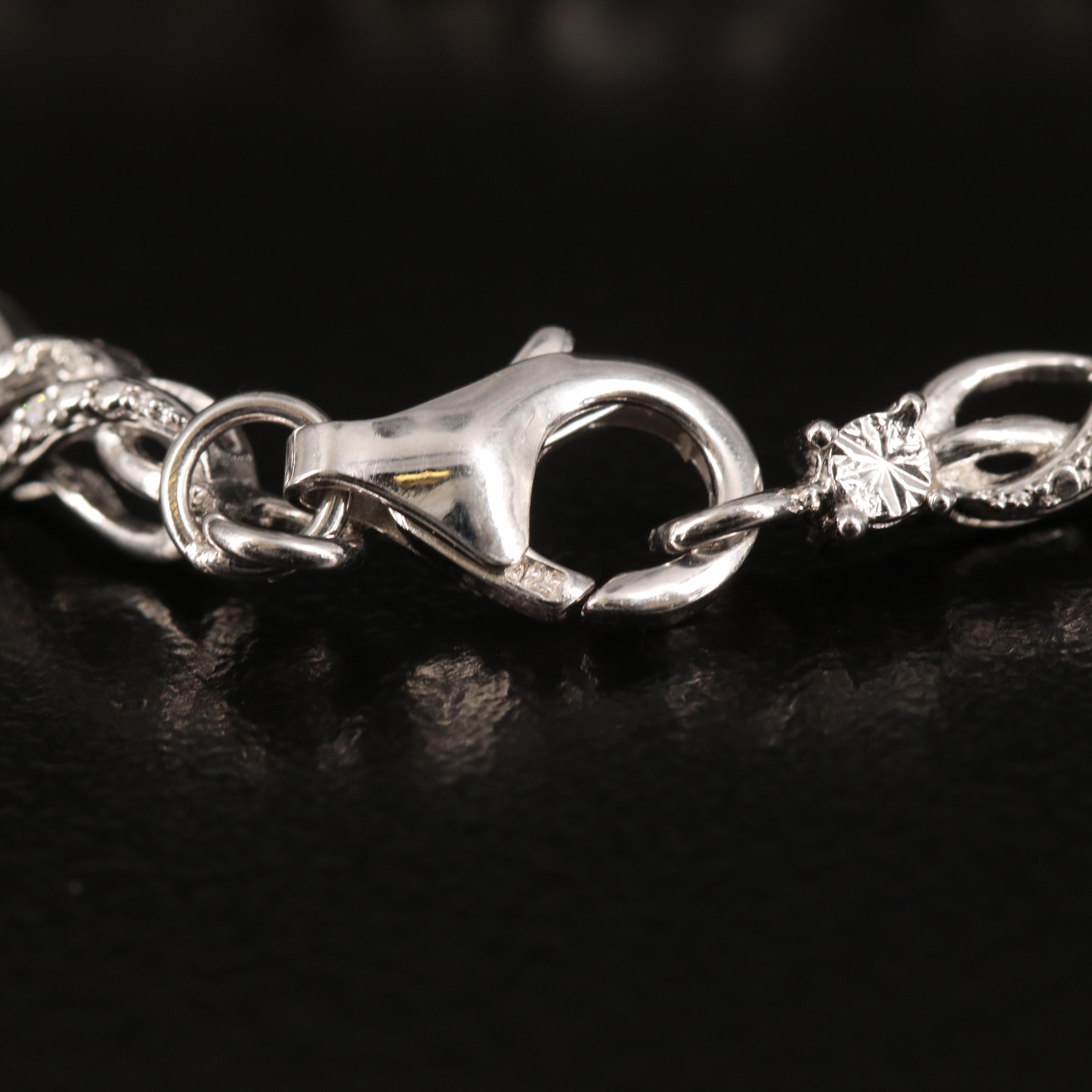 Diamond Line Bracelet in Sterling