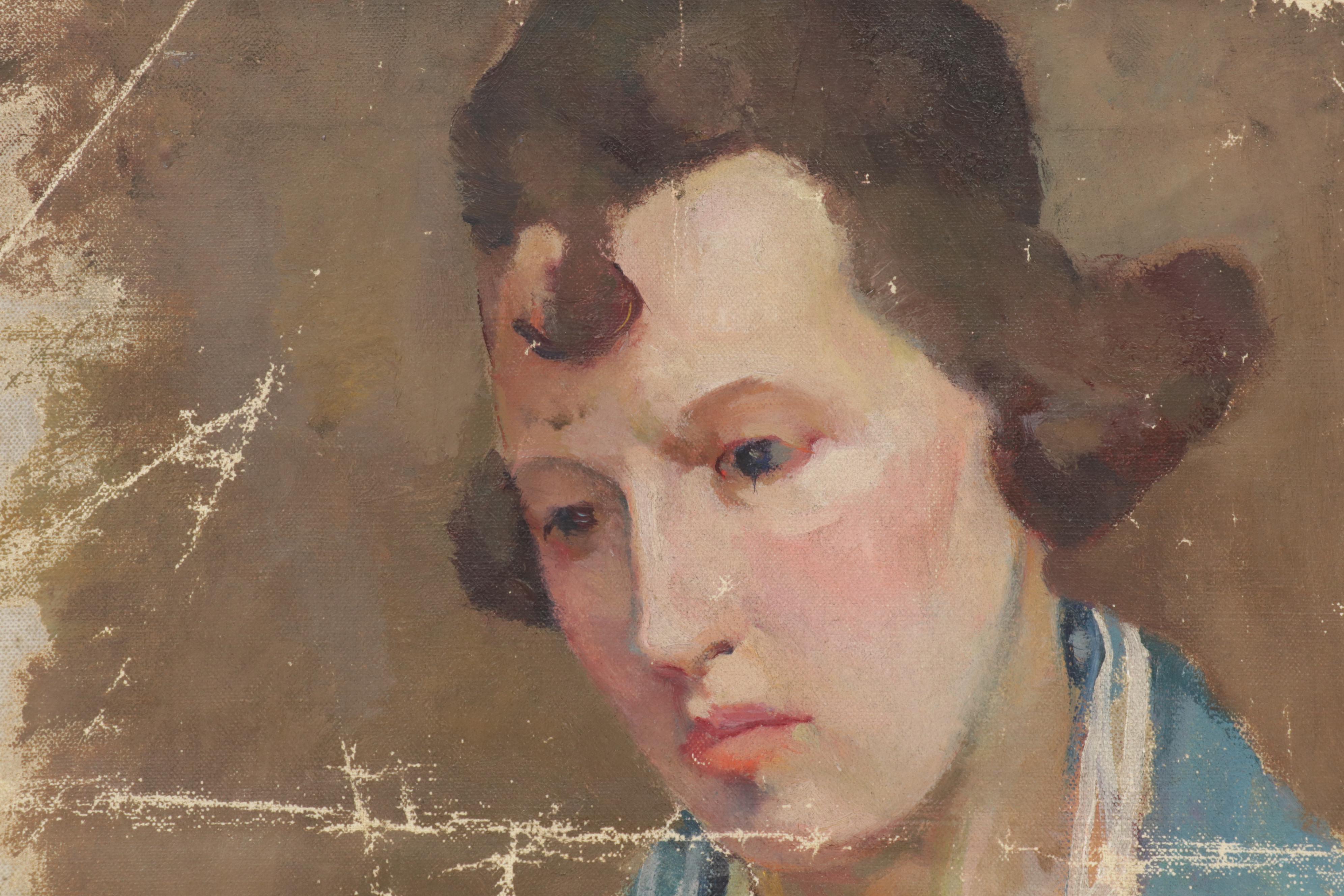 Female Portrait Oil Paintings, Early 20th Century