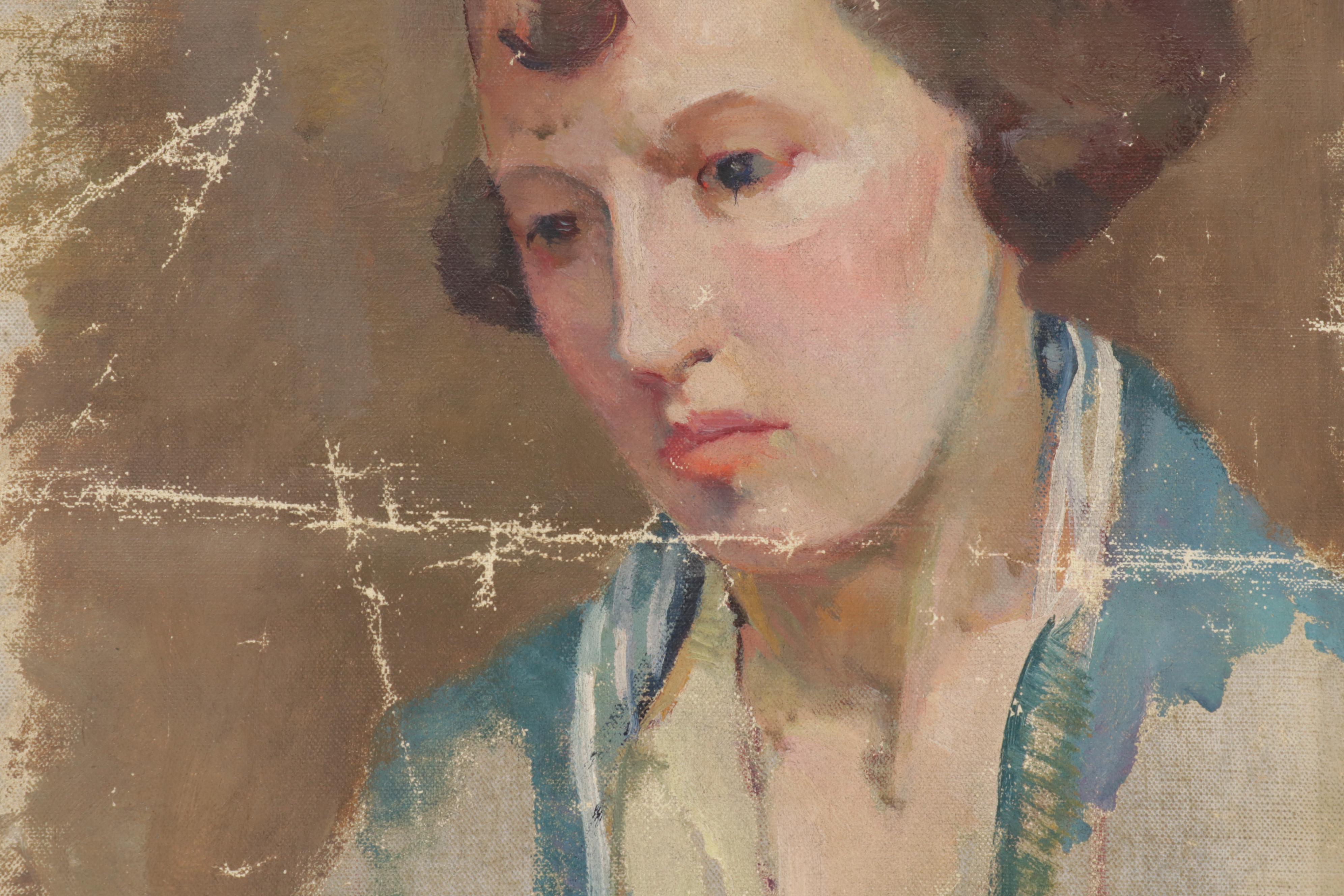 Female Portrait Oil Paintings, Early 20th Century