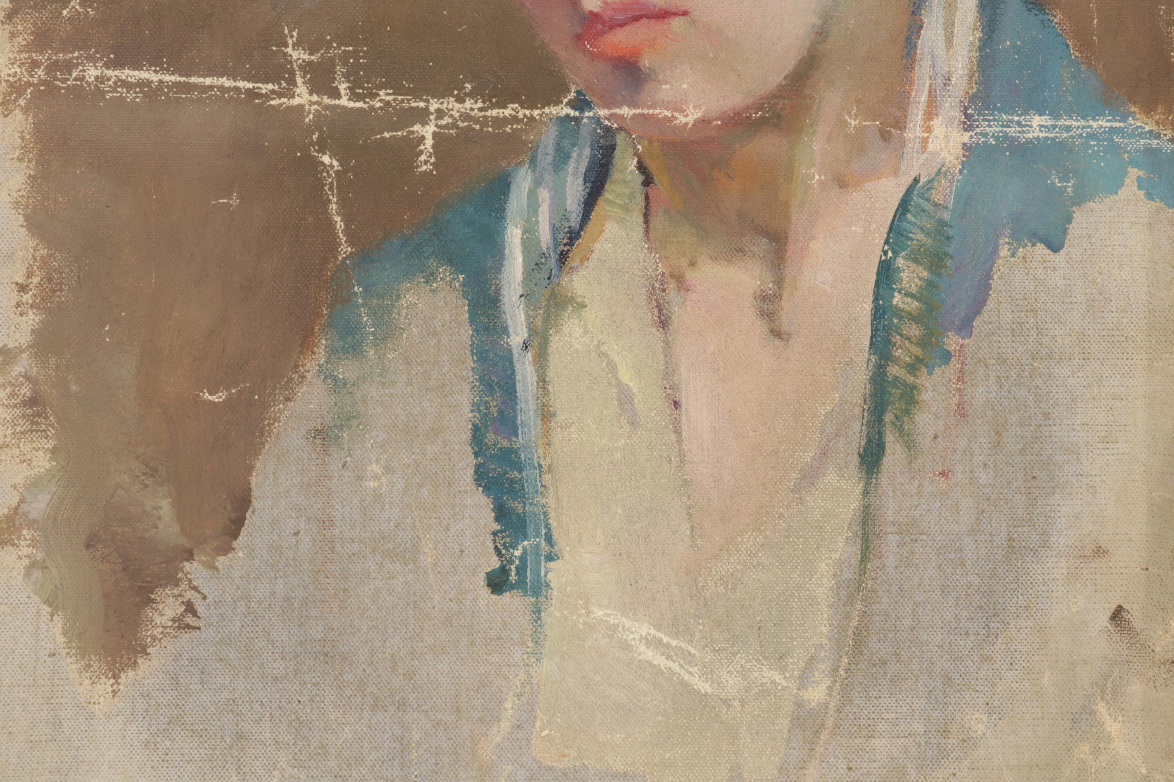 Female Portrait Oil Paintings, Early 20th Century