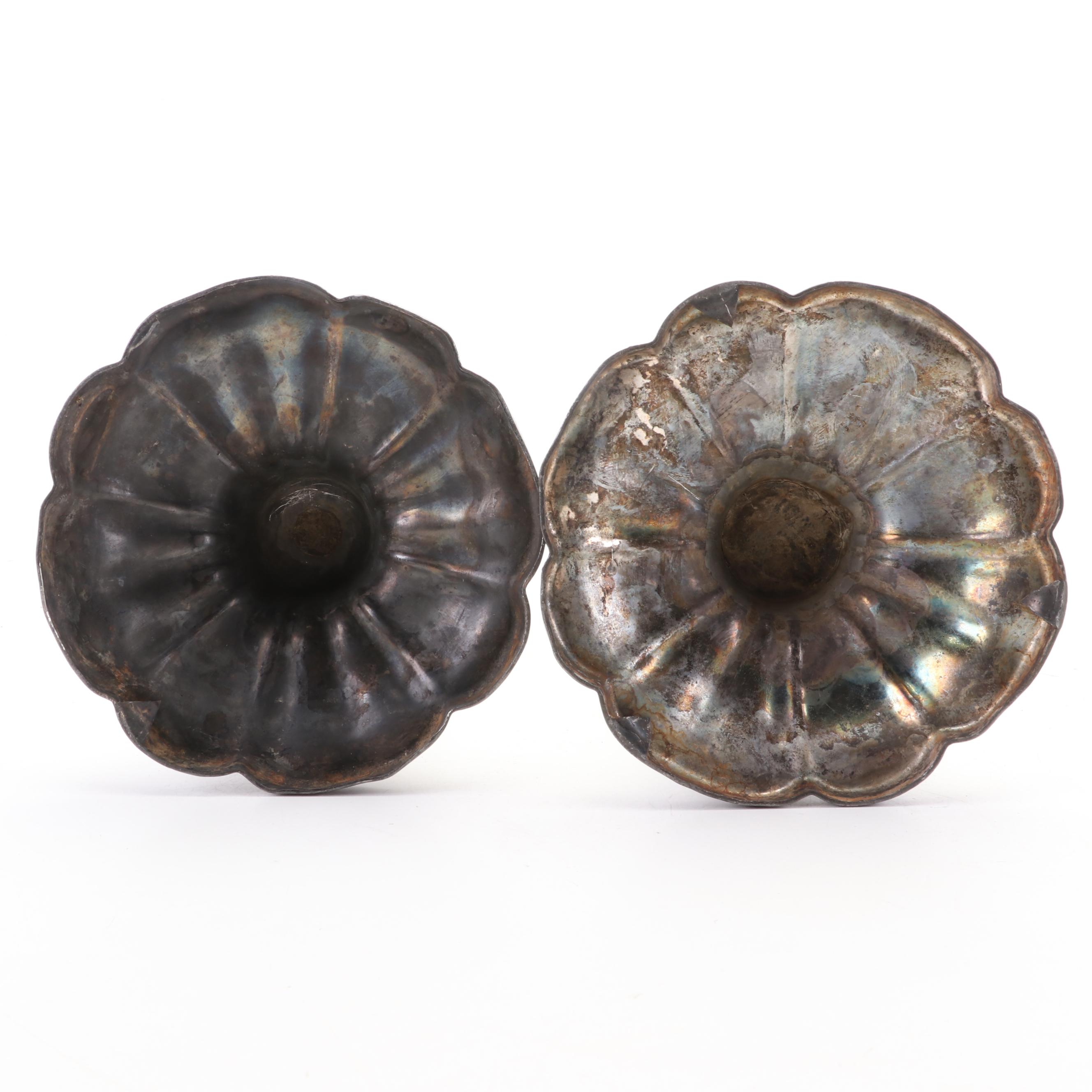 James Dixon & Son and Other Pewter Teapots with Silver Plate Candlesticks