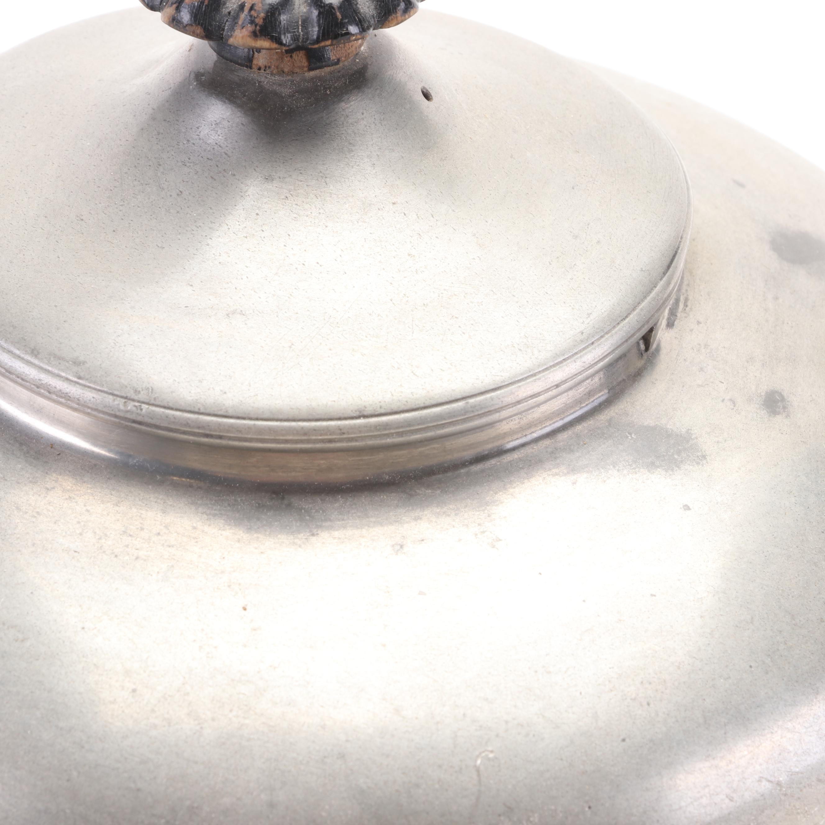 James Dixon & Son and Other Pewter Teapots with Silver Plate Candlesticks