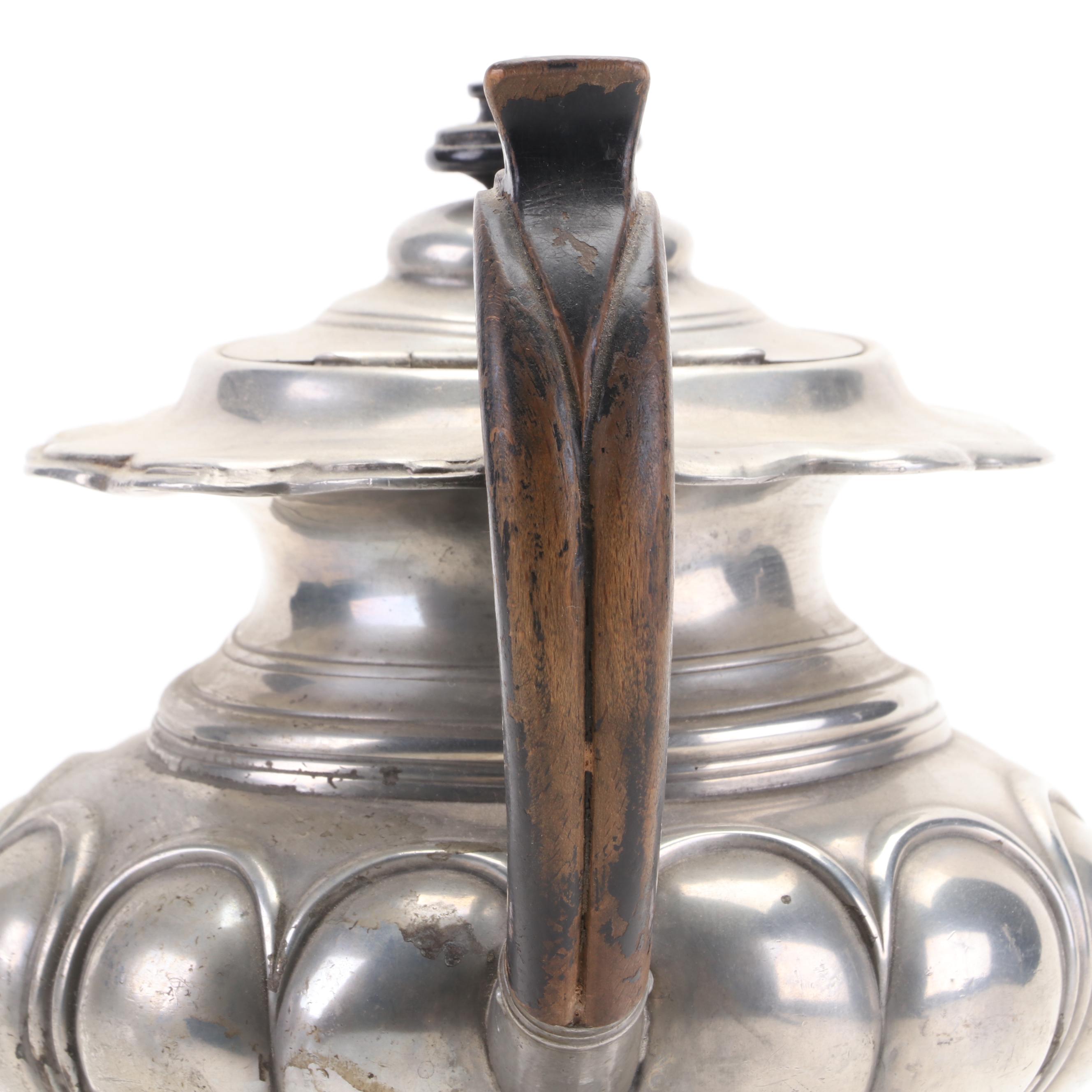 James Dixon & Son and Other Pewter Teapots with Silver Plate Candlesticks