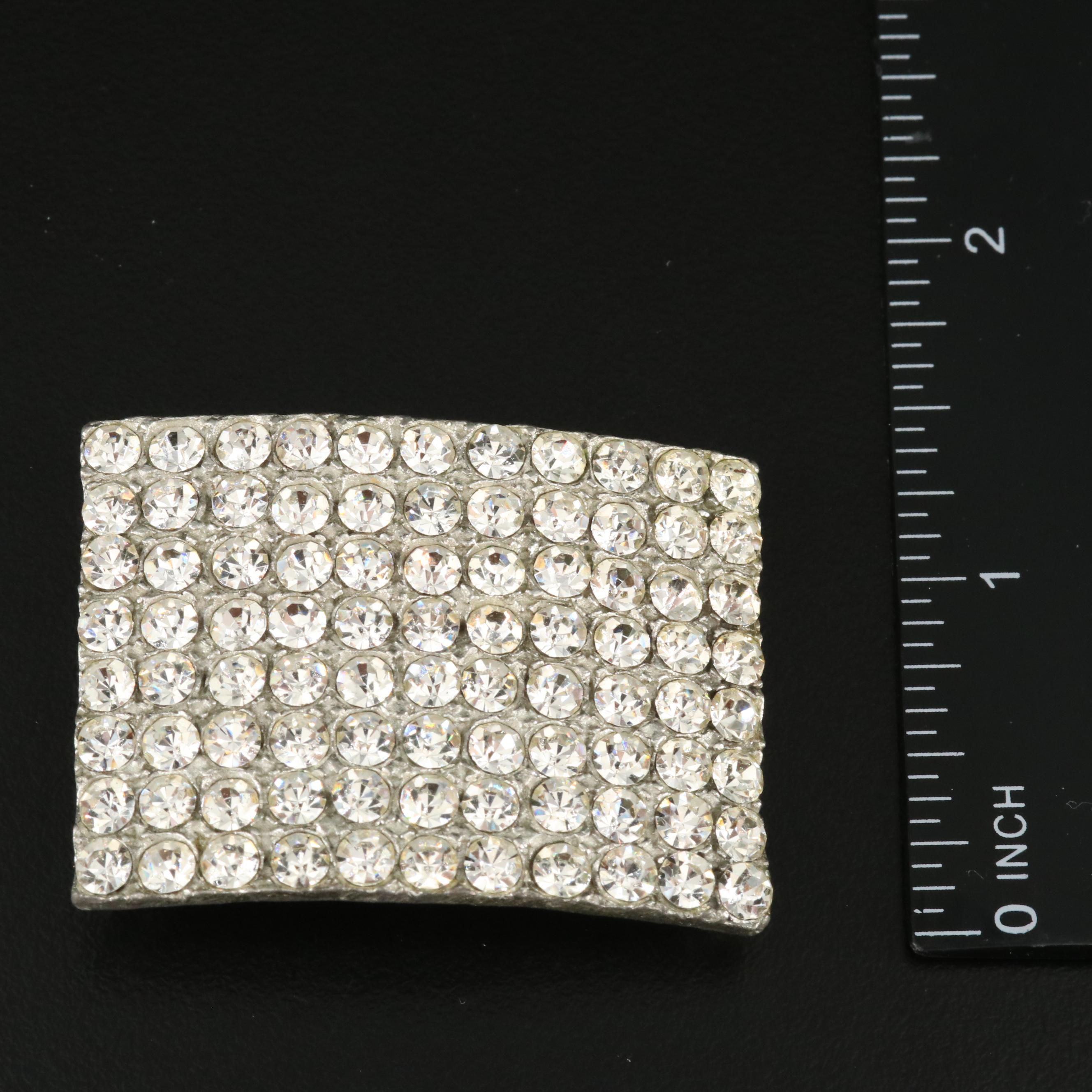 Antique and Vintage Grouping Including 900 Sterling Hair Pin and Rhinestone