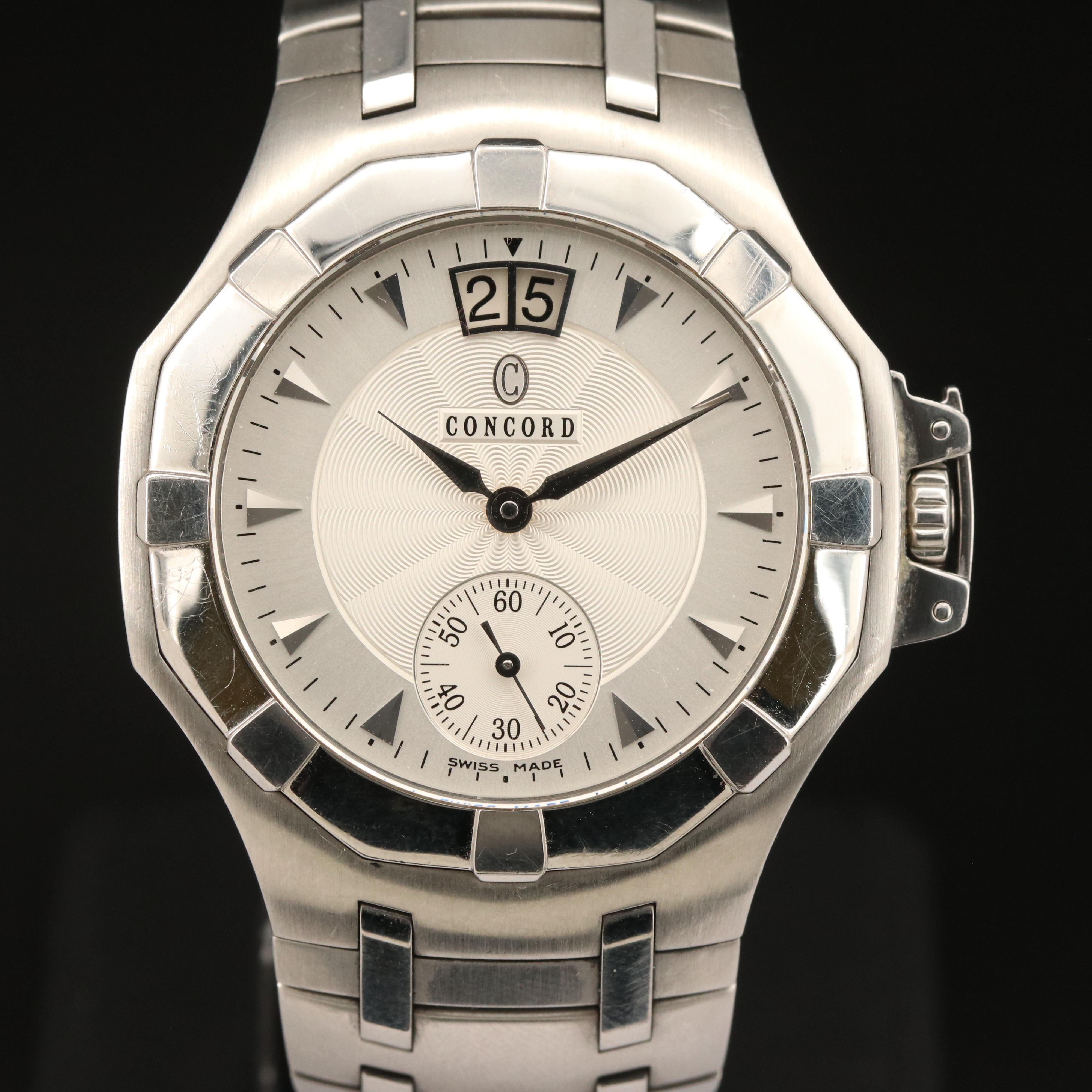 Concord Saratoga Big Date Stainless Steel Watch