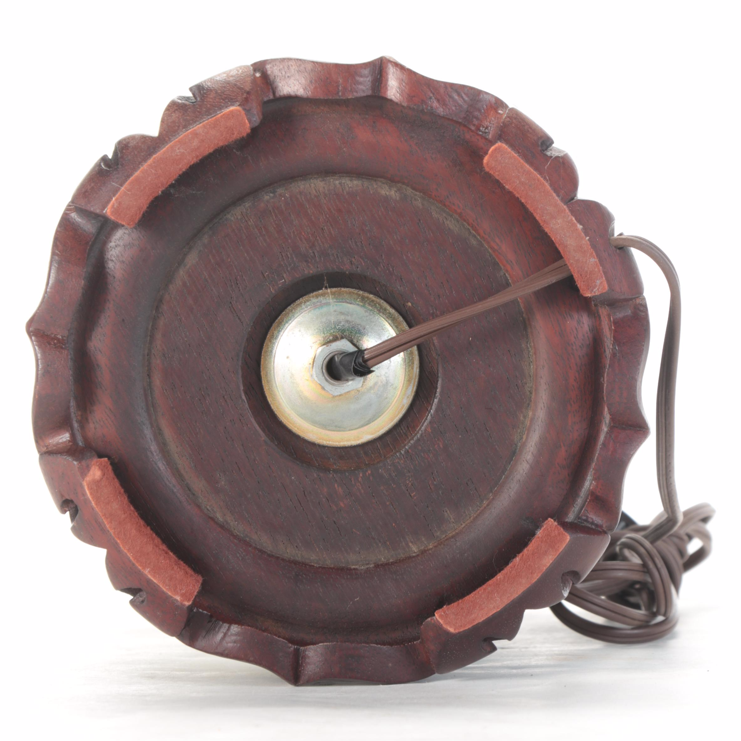 Chinese Ceramic Lamp With Applied Dragon and Drum Shade, Mid/ Late 20th Century