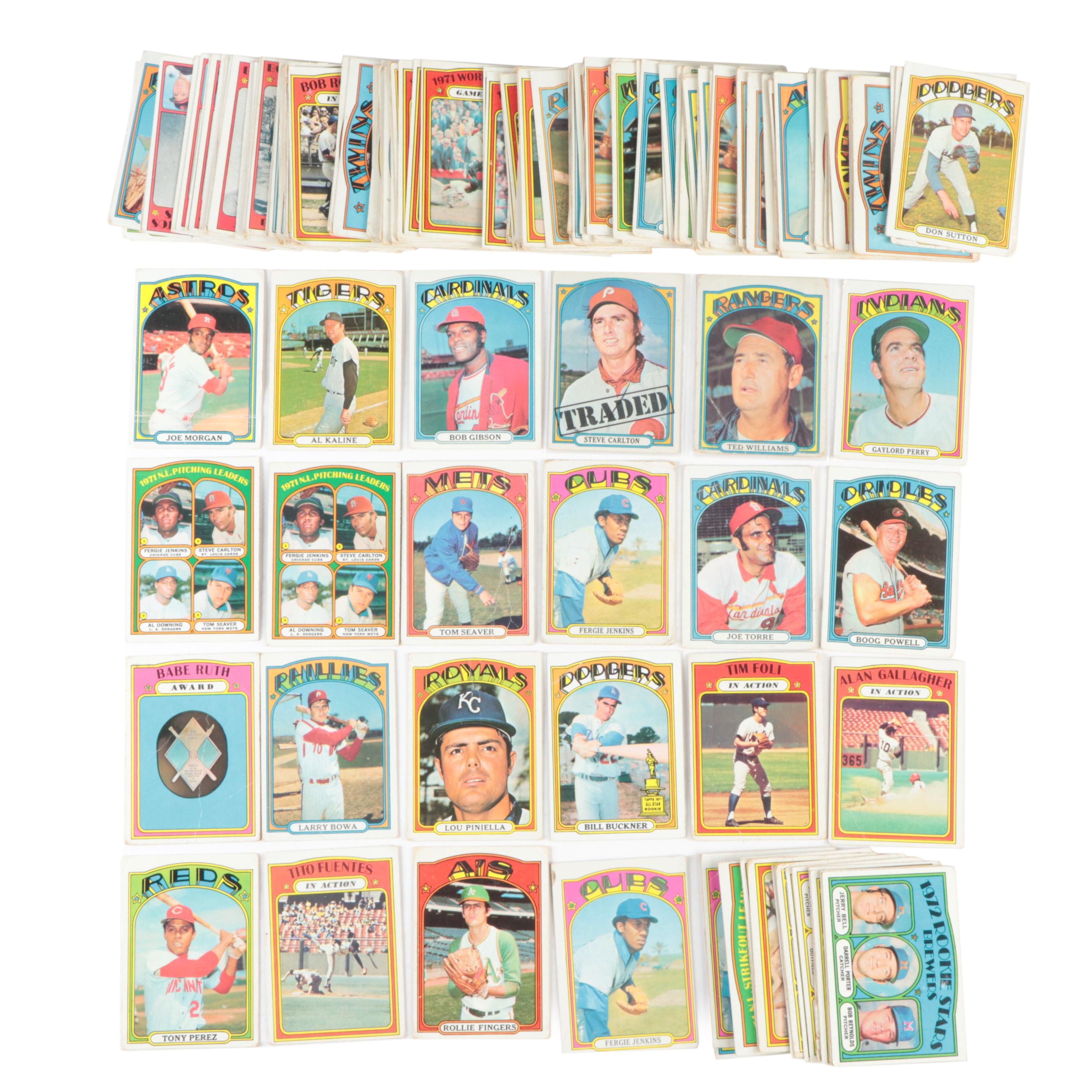 1972 Topps Baseball Cards Including Kaline, Seaver, Jenkins, and More HOF