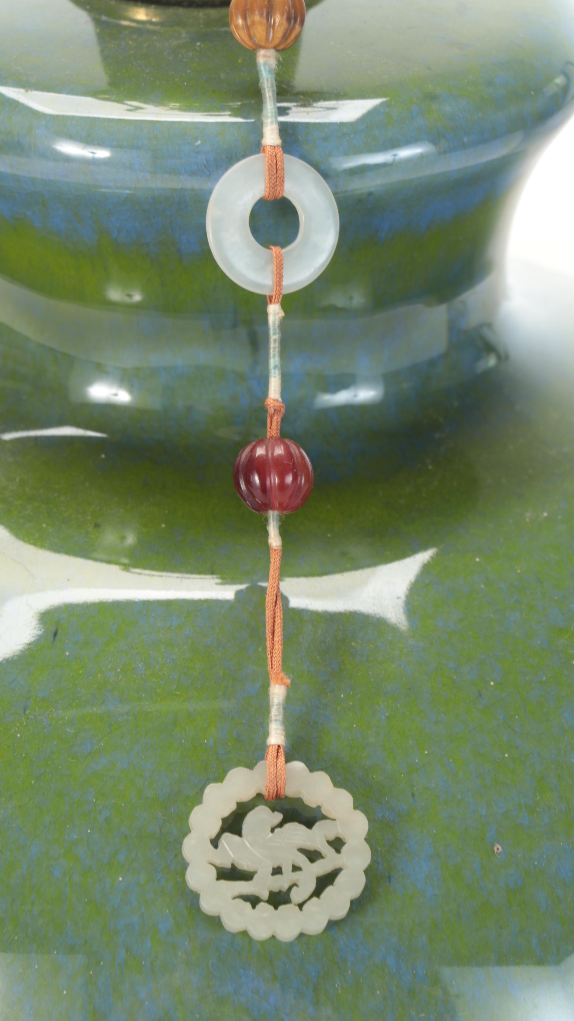 Blue and Green Mottled Porcelain Lamp, Mid/Late 20th Century