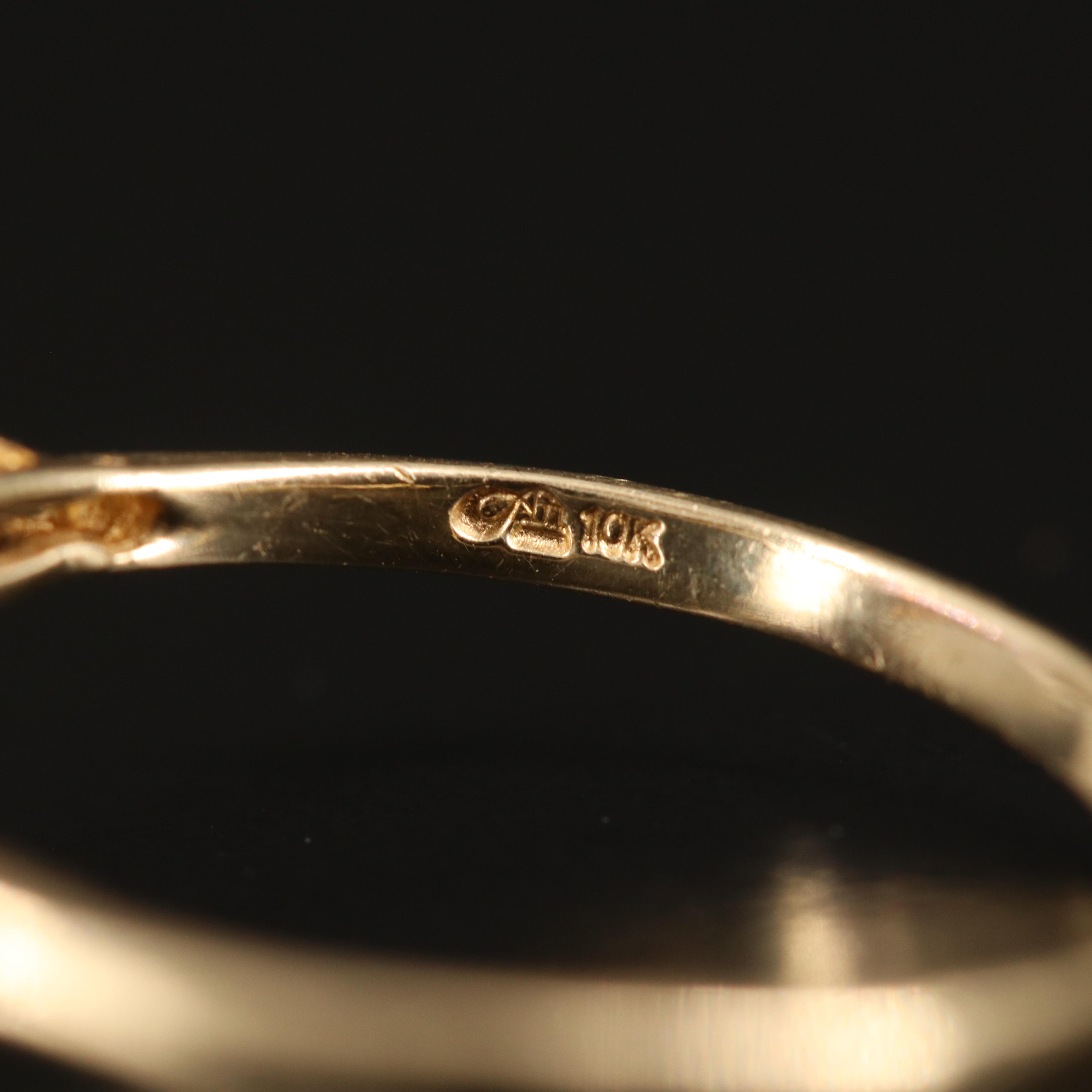 10K Amethyst and Diamond Heart Ring