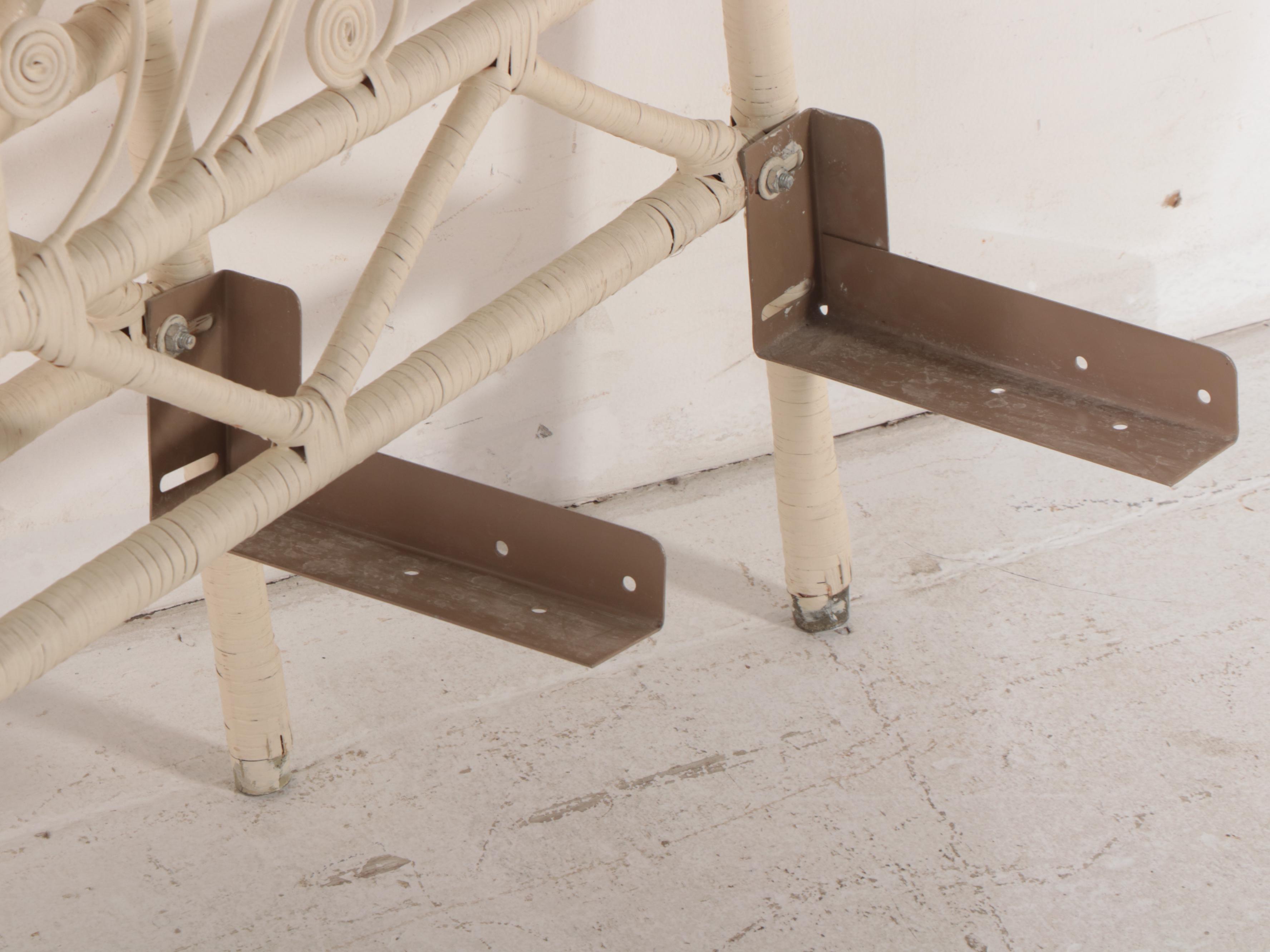 Pair of Victorian Style Wicker Twin Size Headboards, Late 20th Century