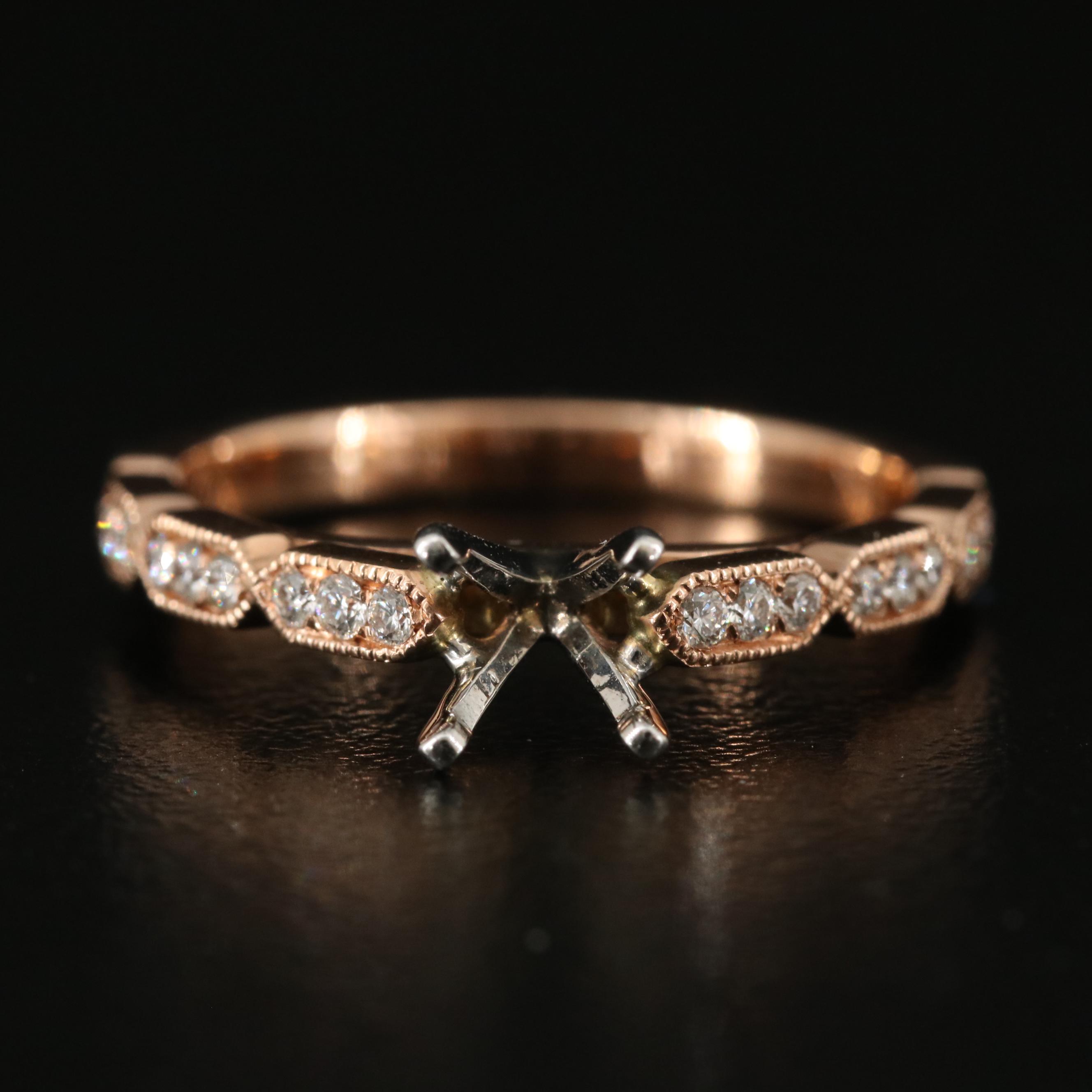 14K Rose Gold 0.27 CTW Diamond Semi-Mount Ring