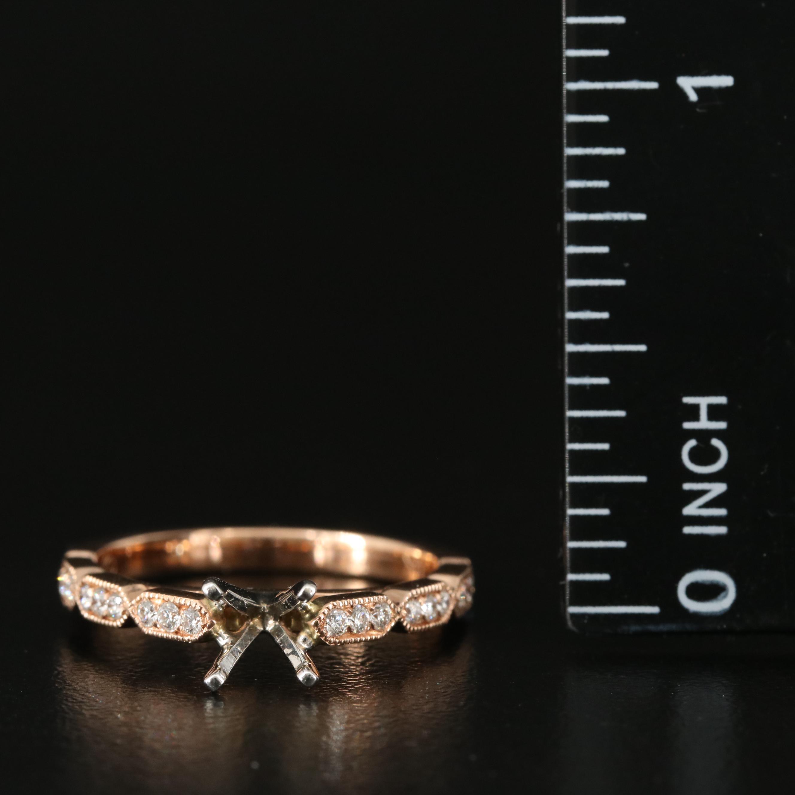 14K Rose Gold 0.27 CTW Diamond Semi-Mount Ring