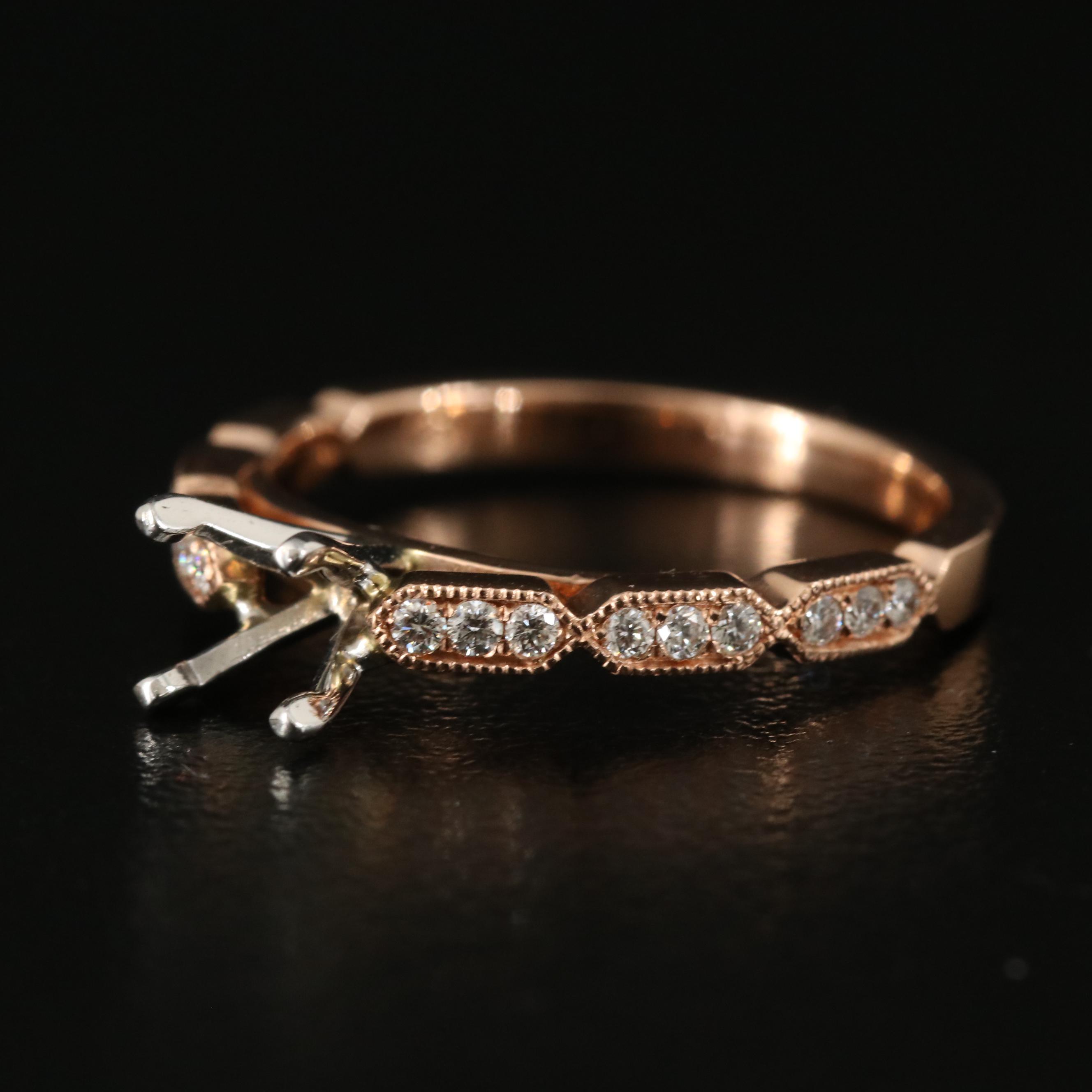 14K Rose Gold 0.27 CTW Diamond Semi-Mount Ring