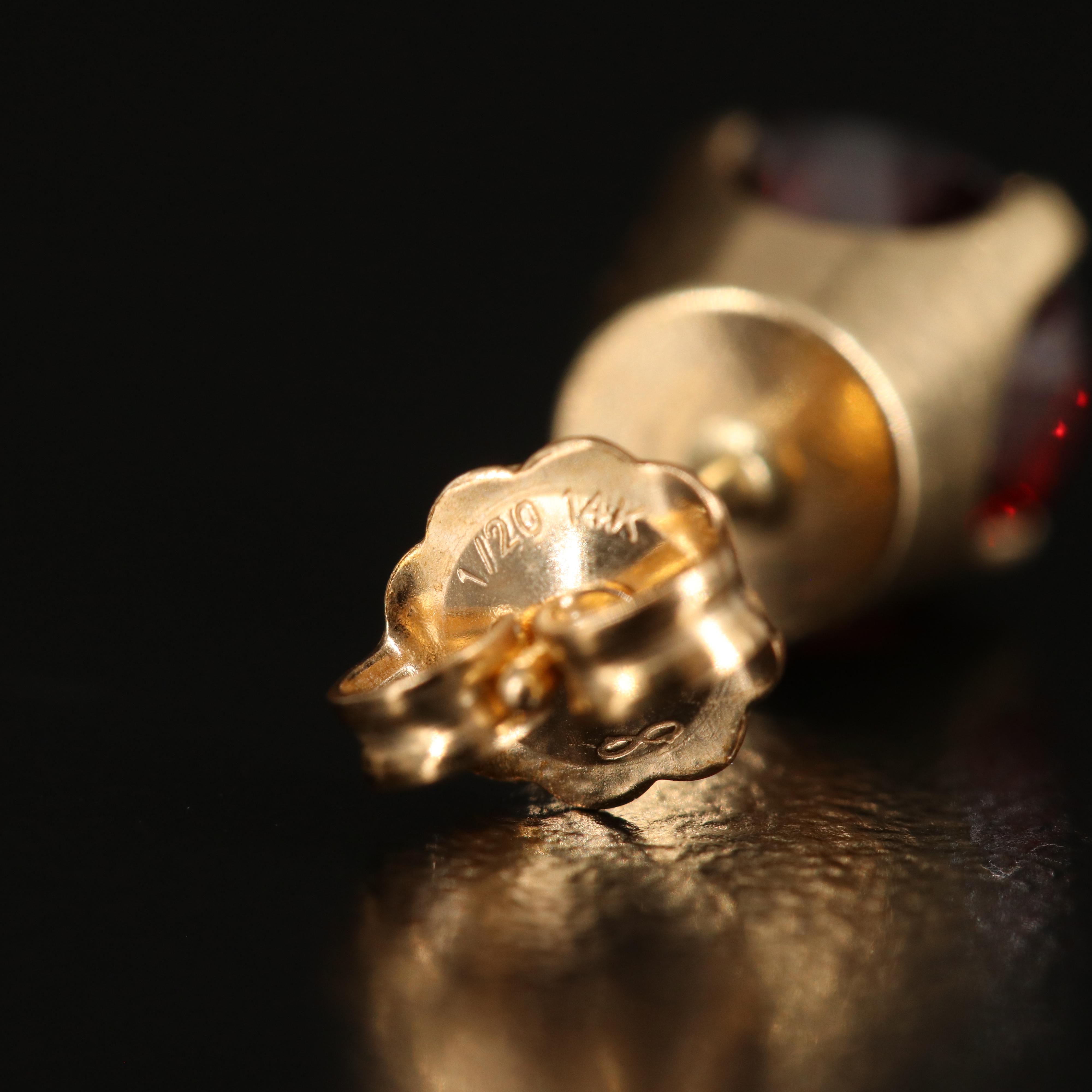 14K Garnet Stud Earrings