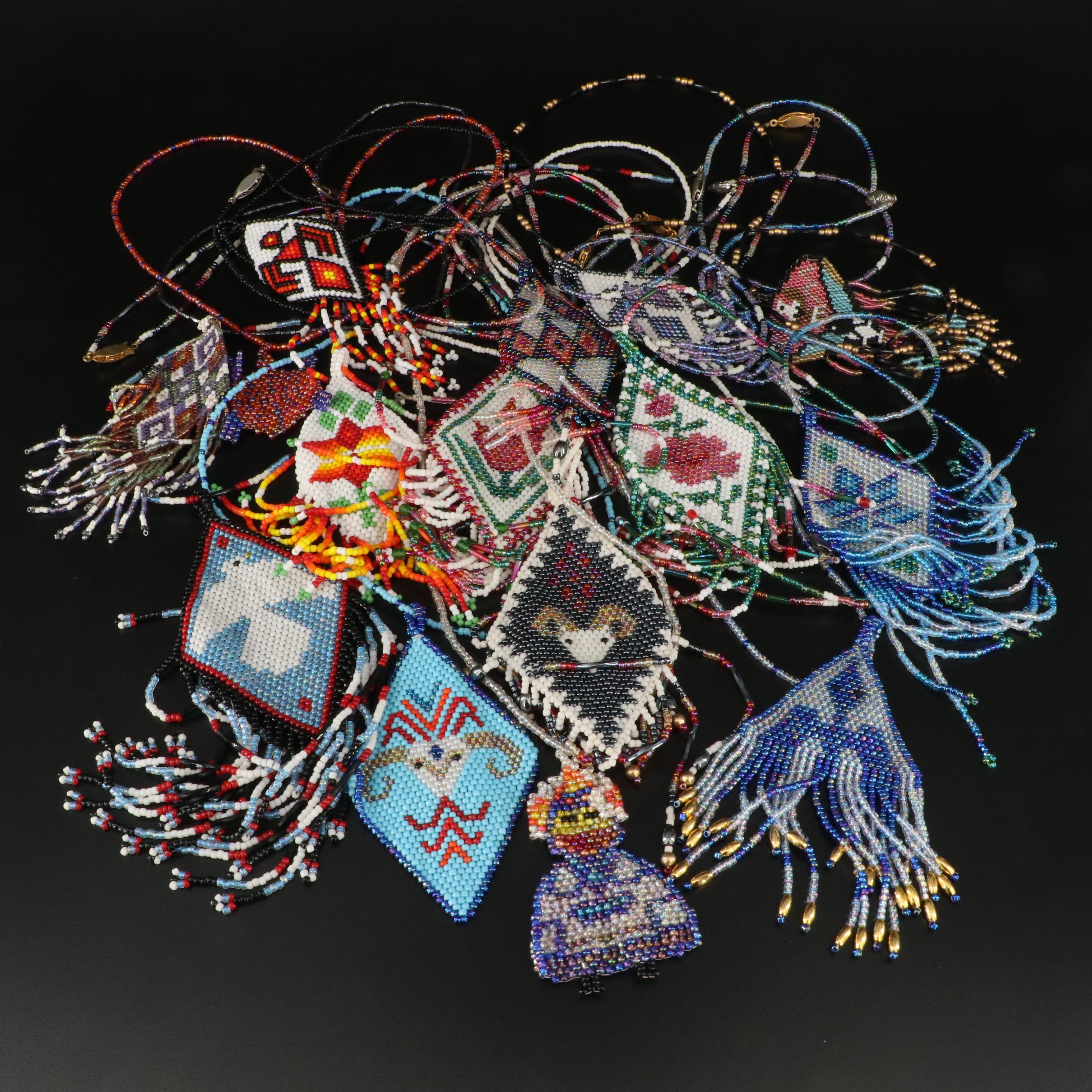 Loom Woven Seed Bead Necklaces