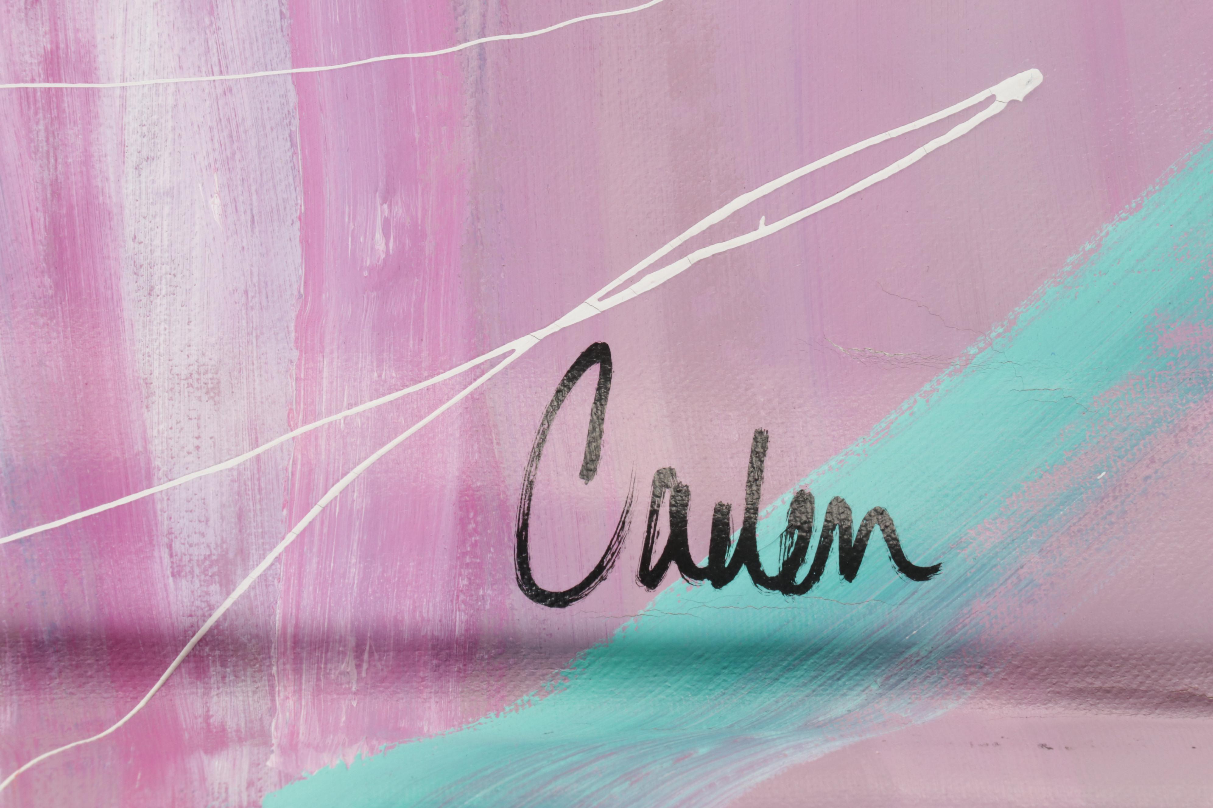 Large-Scale Abstract Acrylic Painting Hanging Scroll, Circa 2000