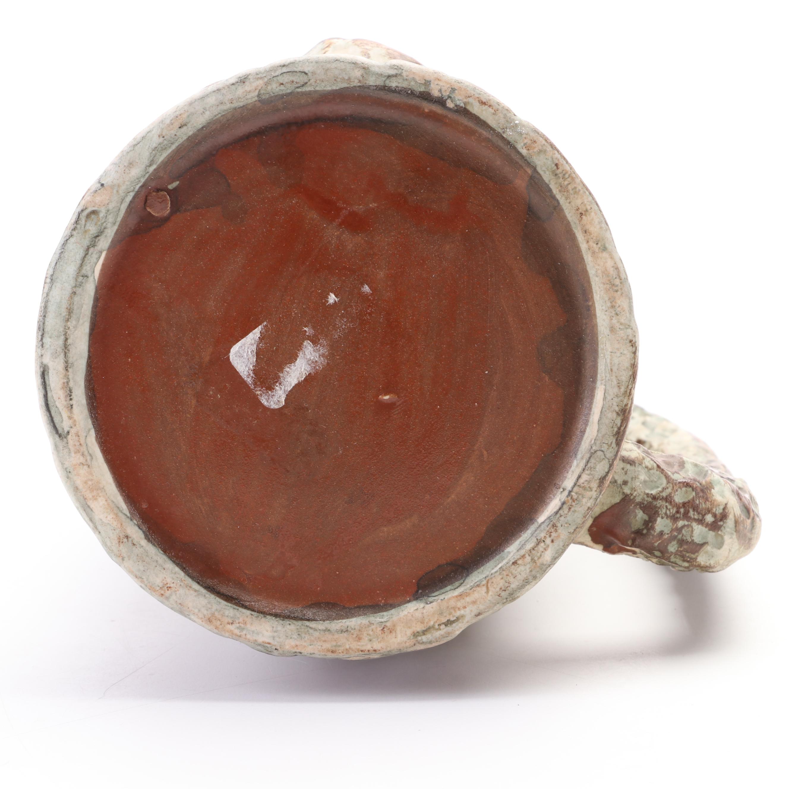 Victorian Ceramic Molded Tree Trunk Milk Pitcher and Other Salt Glazed Stoneware