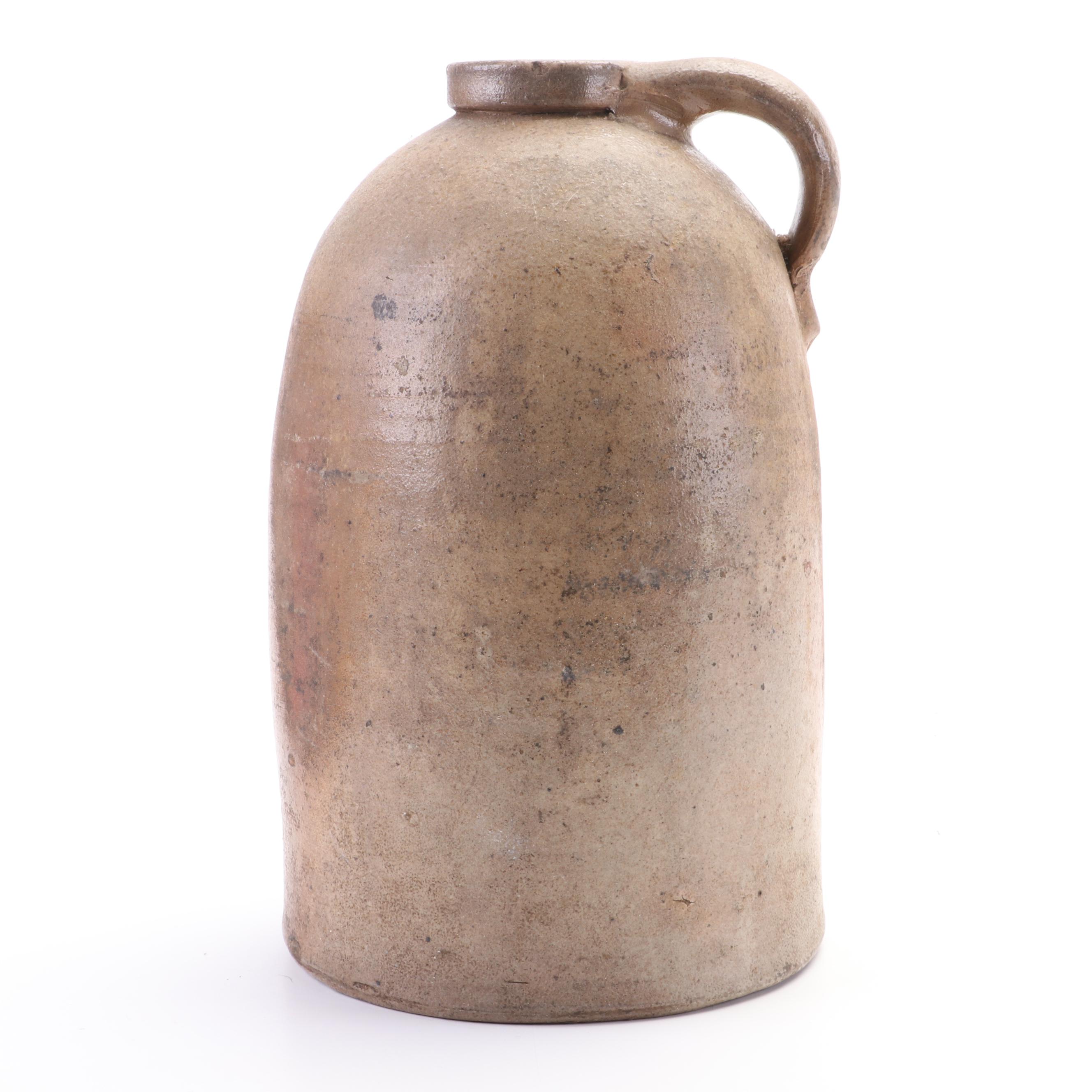 Victorian Ceramic Molded Tree Trunk Milk Pitcher and Other Salt Glazed Stoneware